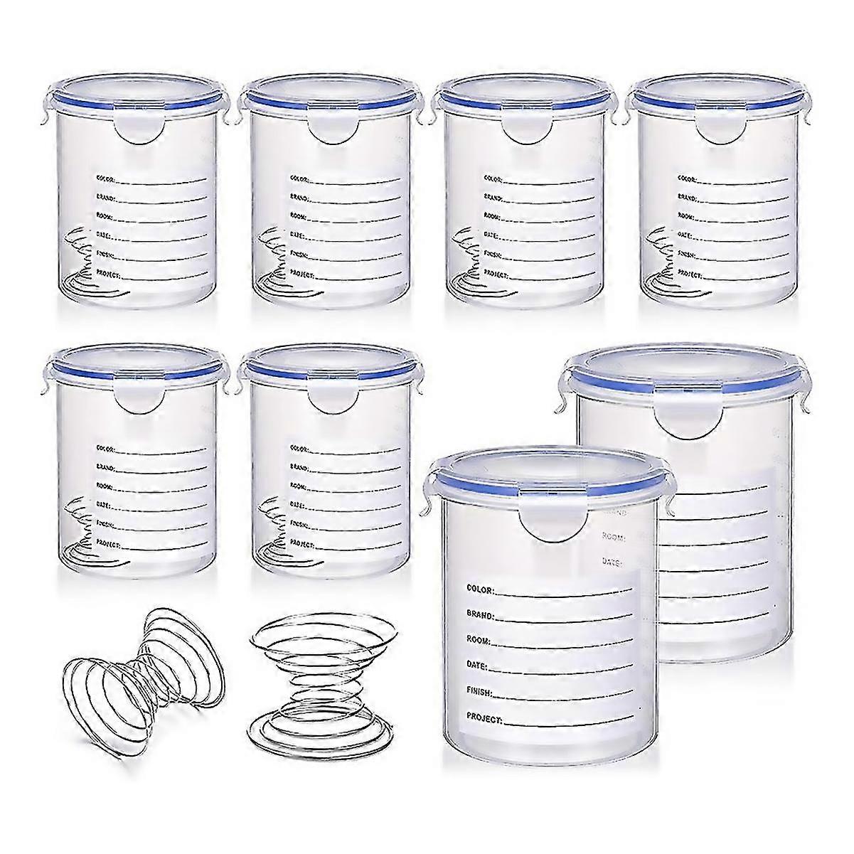 For 8 Sets Paint Container With Mixing Ball Touch Up Paint Storage Cups