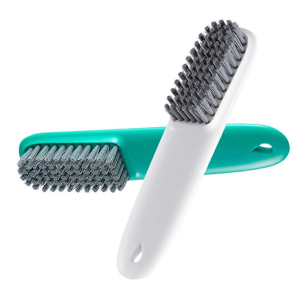 Cleaning Brush Multi Function Travel Use Portable Laundry Brush 2Pcs White Green Long Handle