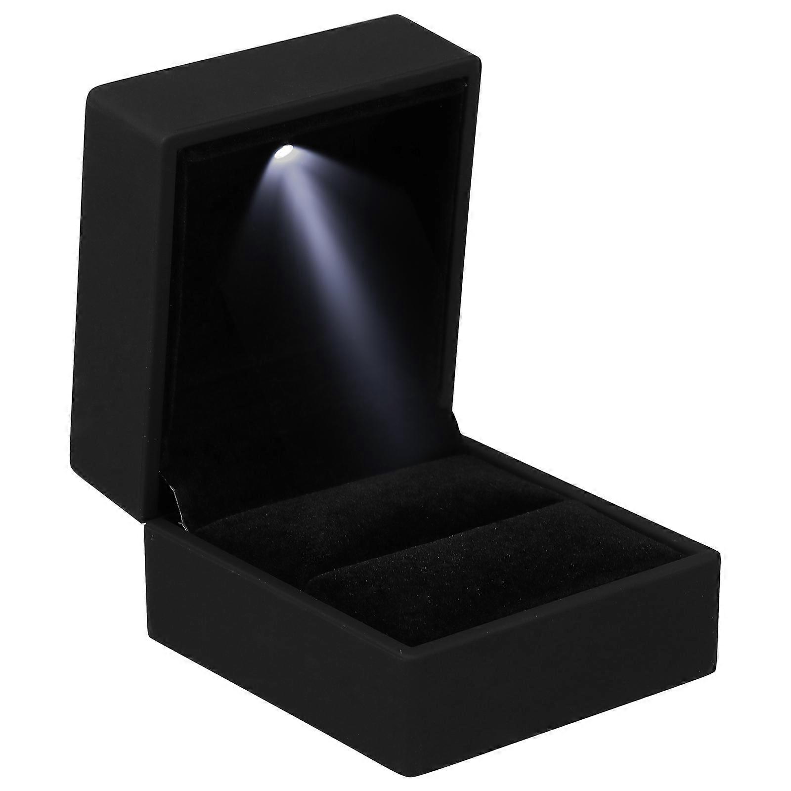 1pc LED Jewelry Box Lighted Ring Storage Case Creative Proposal Box