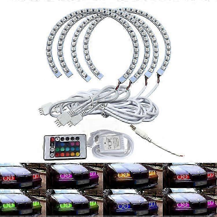Applies to Selection Suitable For Bmw Rgb Angel Eyes 131*4 Colorful Remote Control Aperture Semicircular Opening E46 E36