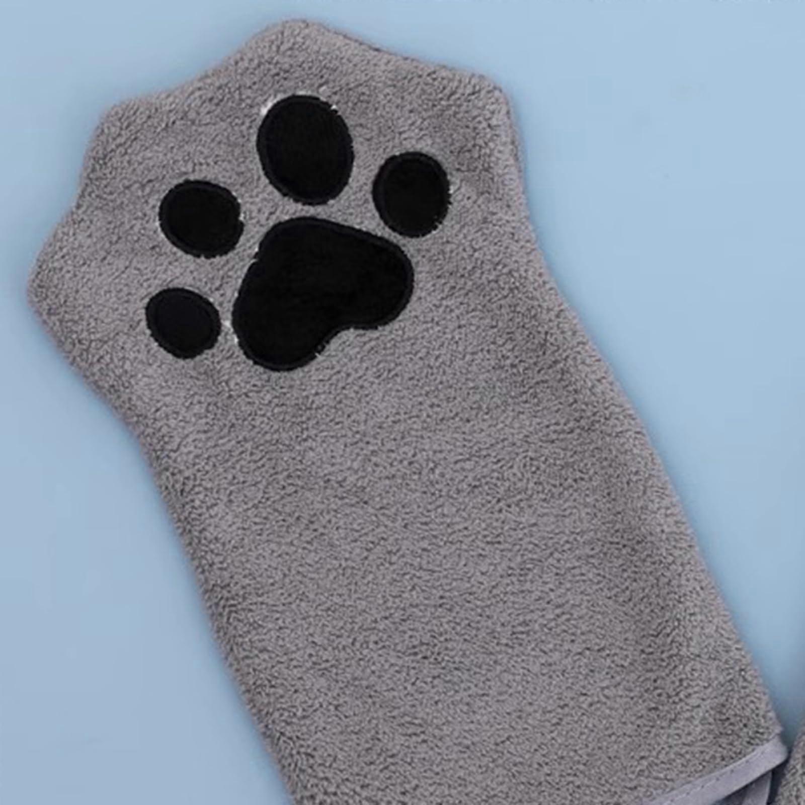 Soft and Absorbent Pet Towel for Small to Large Dogs, Quick-Drying Grey Towel, Thick Fabric for Easy Hanging