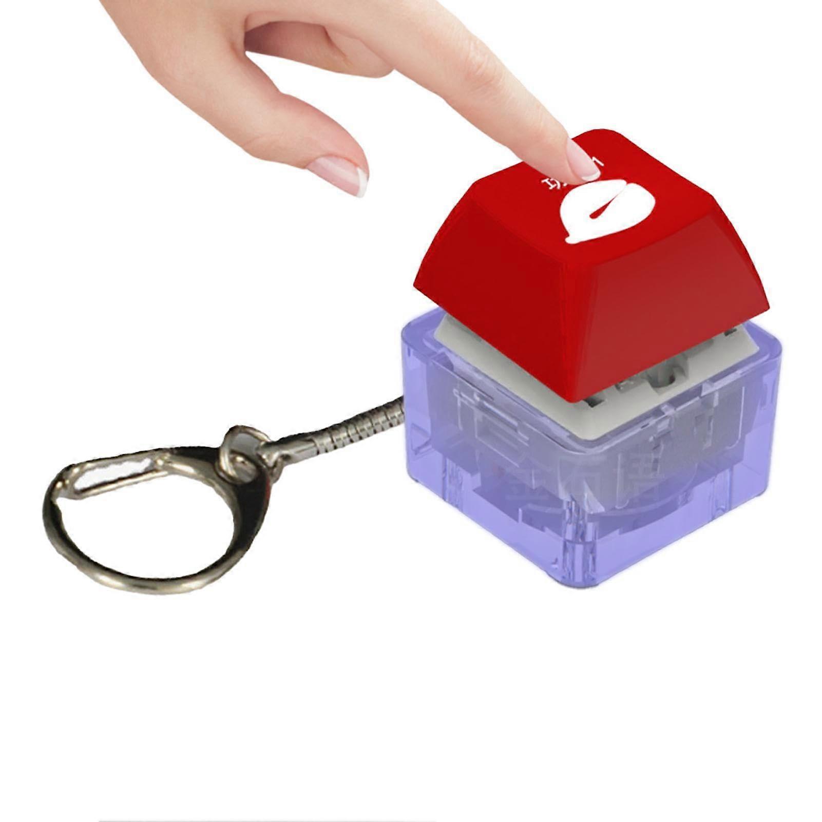 Fidget Key Ring with Button Design, Stress Relief Toy for Adults, Portable Keychain for Boredom Relief and Focus