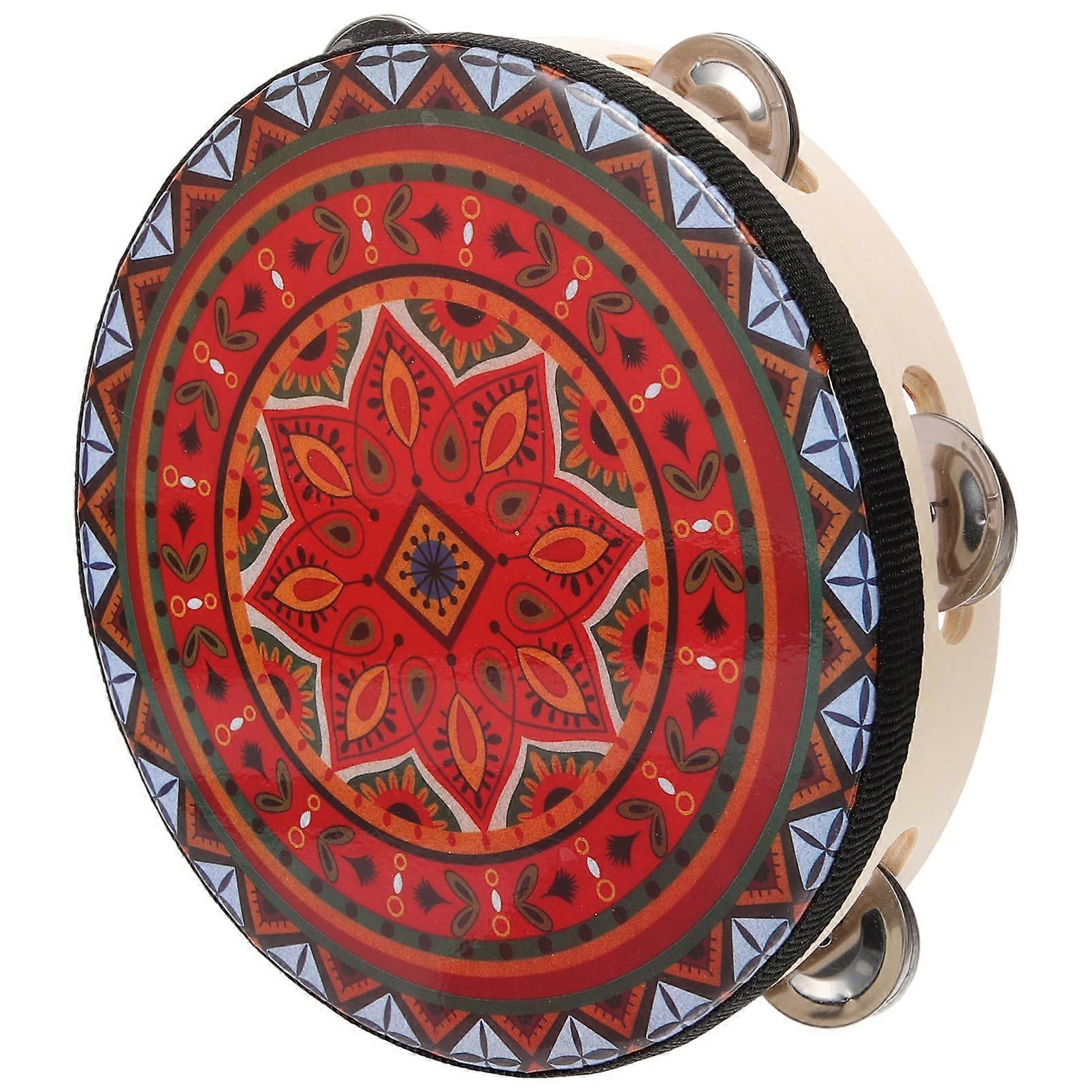 Singlerow hand drum tambourine with handy design for music lessons, dance performances, and creative games, durable and safe to use.