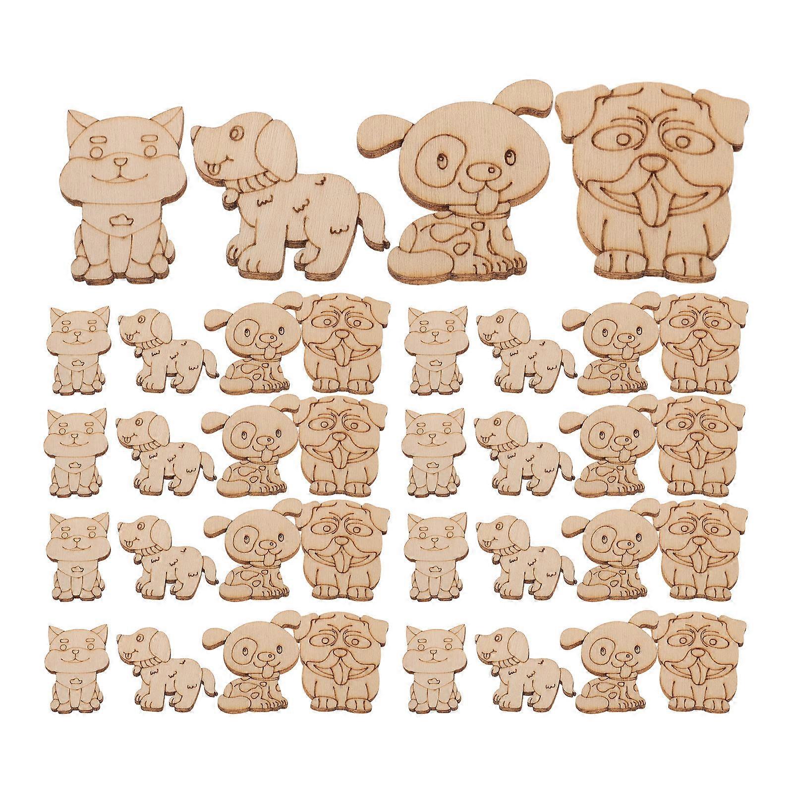 tre dyr utskjæring diy maleri tre utskjæringer studenter håndverk dekorasjon 100 stk