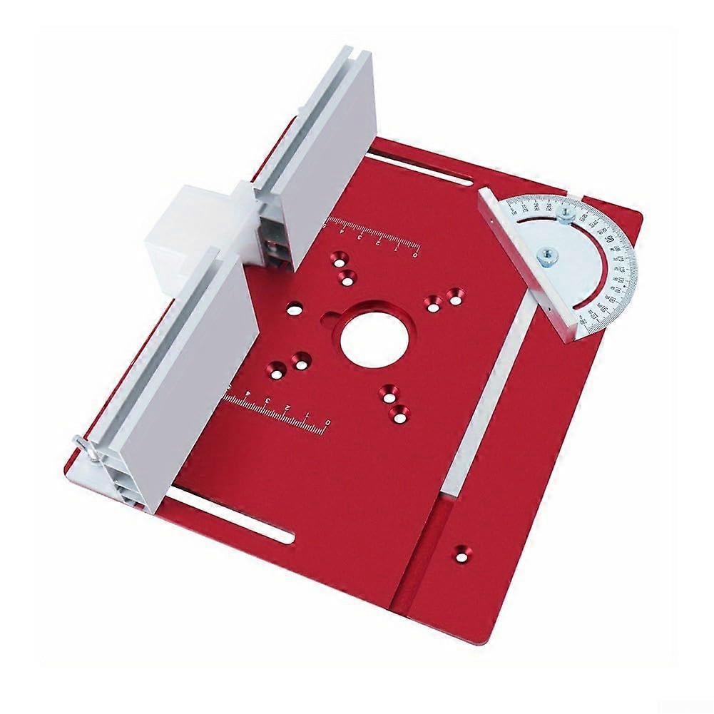 Aluminum Router Table Insert Plate for Engraving Machine, Sturdy Inverted Plate, Red/Blue Color Options, Compatibility Focused
