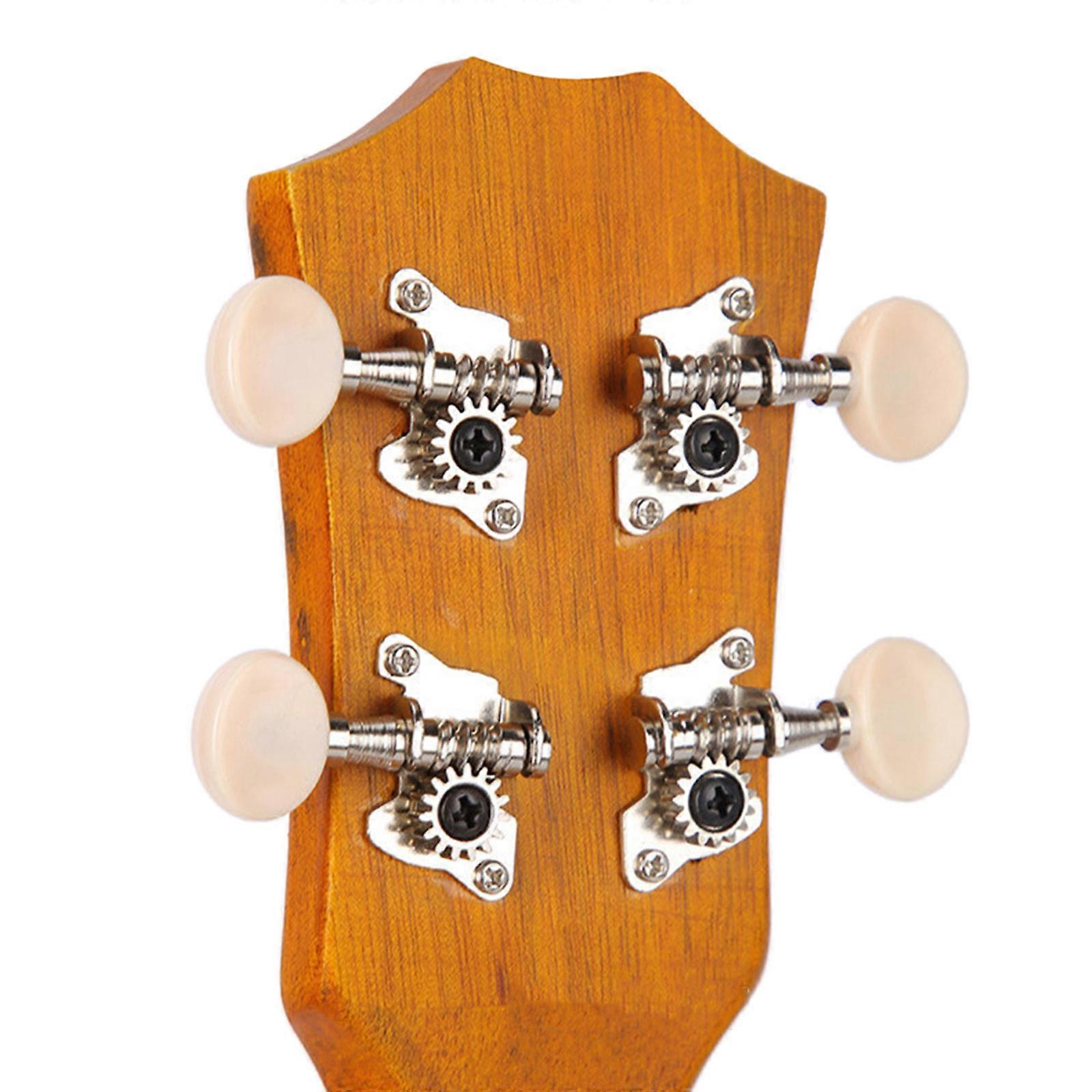 Ukulele Tuning Pegs Replacement 2L2R Classical Style Ukulele Tuning Pegs Machine Heads for 4 String Ukulele Bass Guitar  white