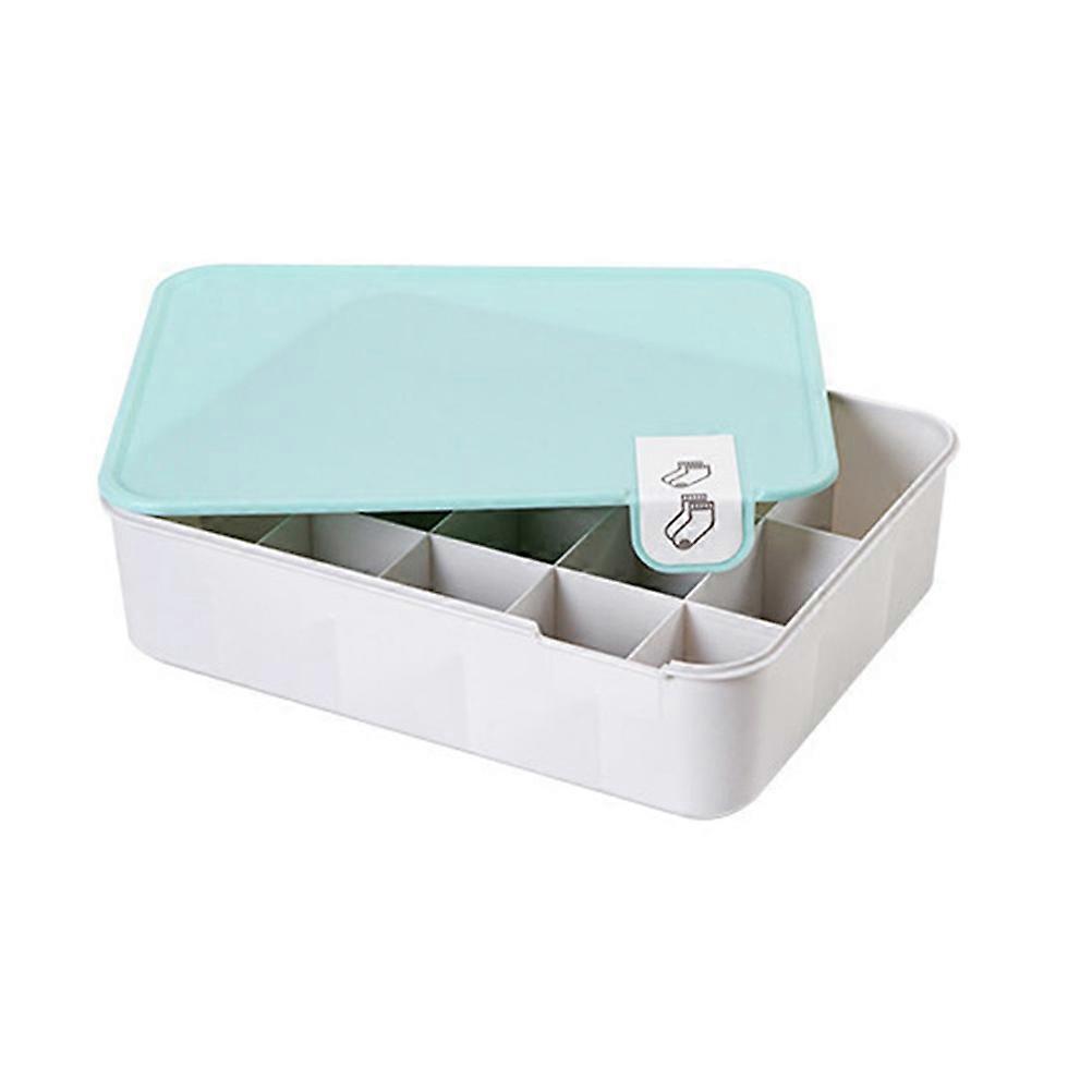 Wardrobe Organizer Underwear Container With Marker Square Shape Blue Cover 1Pcs Item Organization Space Optimization