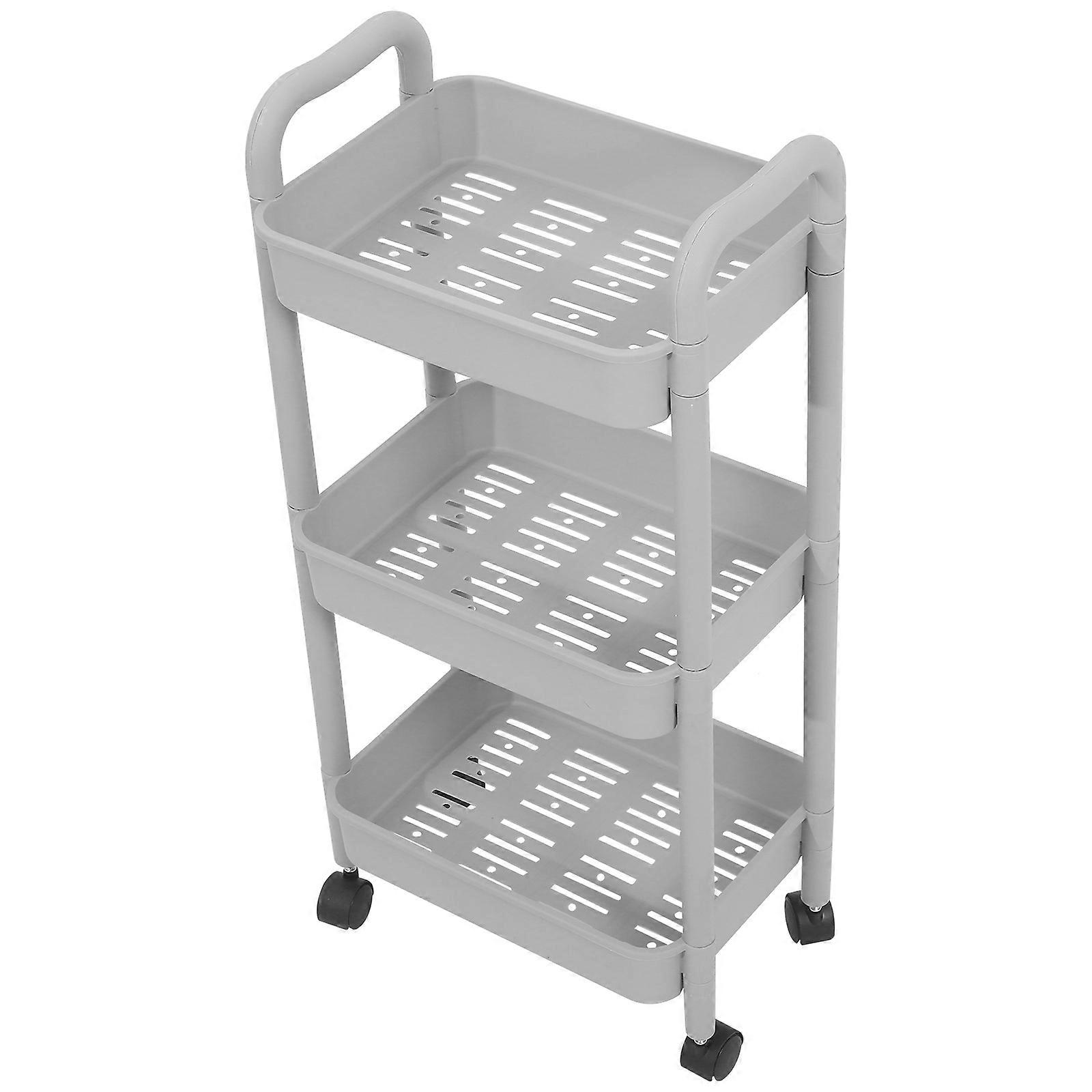 Rolling Organizer Cart Storage Utility Cart Indoor Use Grey 77.00X38.00X26.00CM Mobile Design 1Pcs