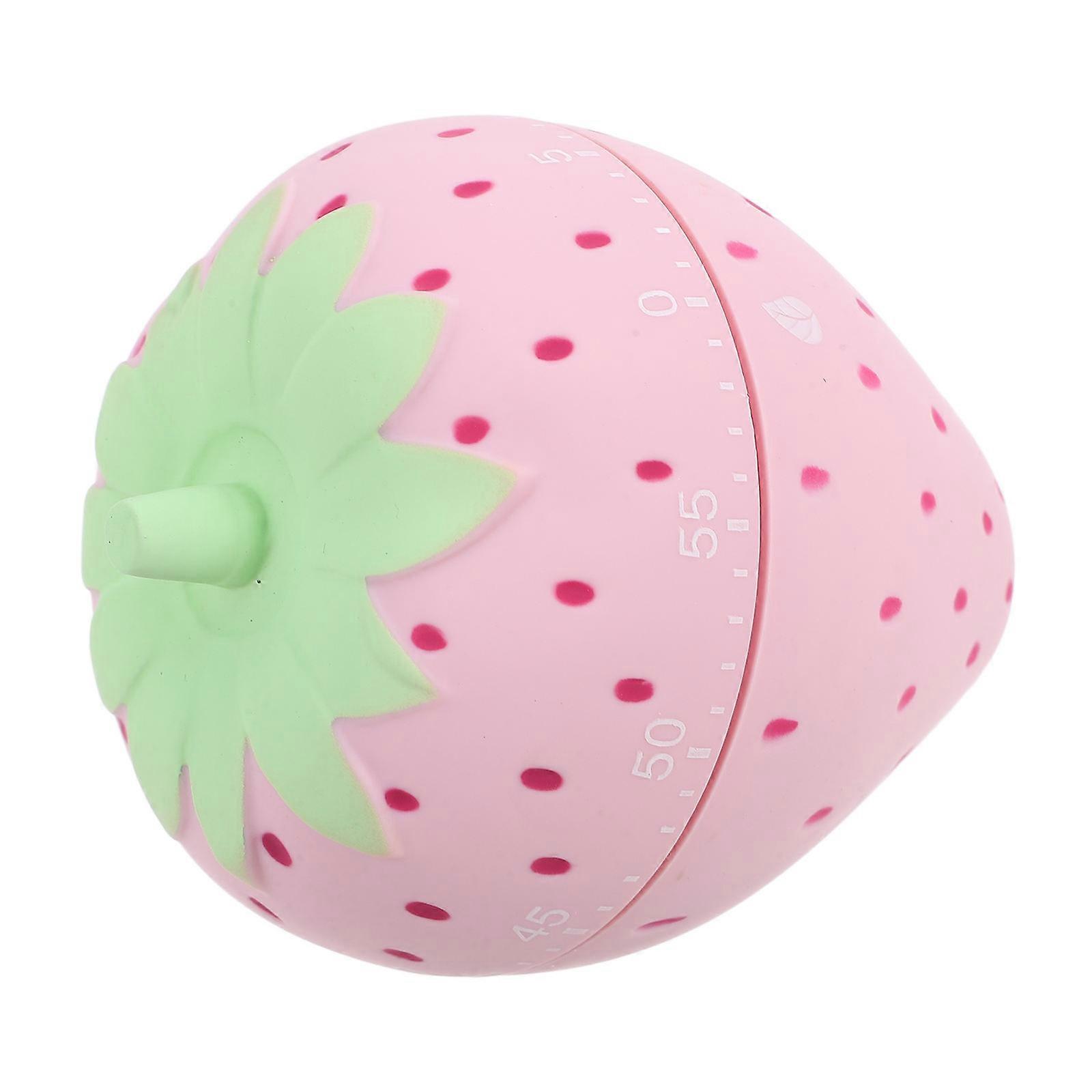 Mechanical Kitchen Timer with Strawberry Design, Plastic, No Battery Needed for Baking, Cooking, and Household Use