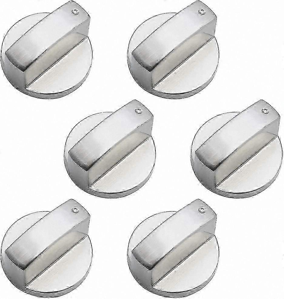 6pcs Universal Metal Knobs for Gas Stove Oven Cooker Hob 6mm Durable Control Knobs