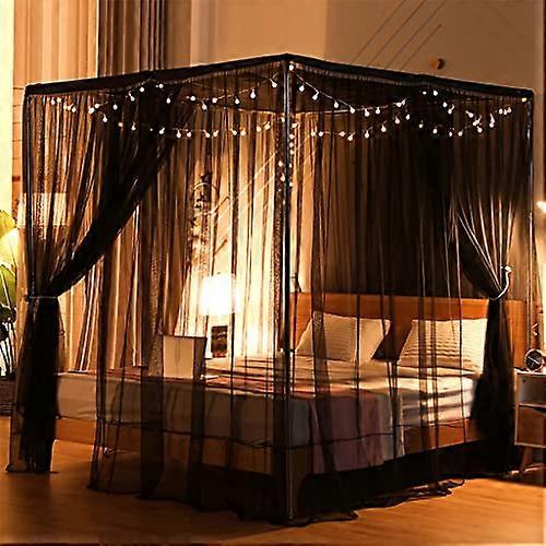 Elegant Luxury Mosquito Net with 4 Corner Posts for Queen Bed