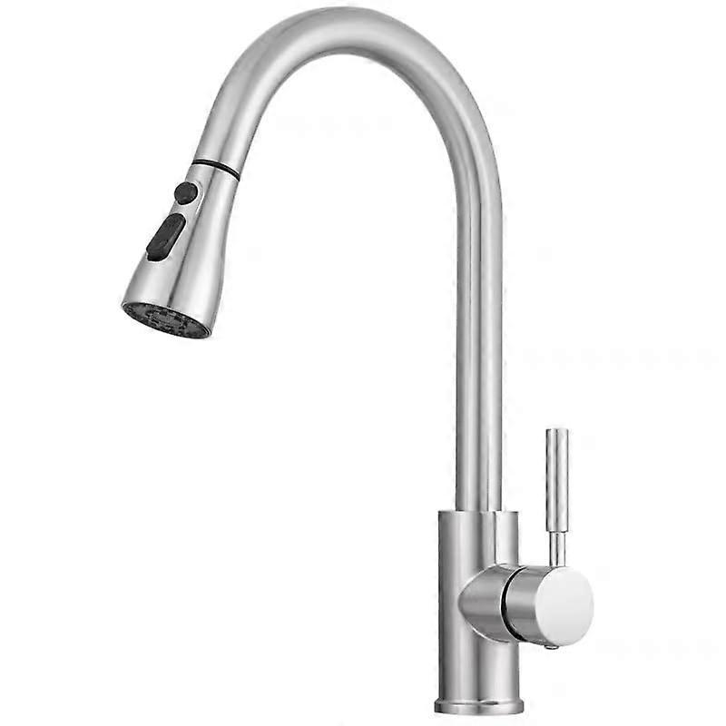 Universal 360-Degree Rotating Kitchen Faucet Hot And Cold Pull-Out Brushed Finish G Thread