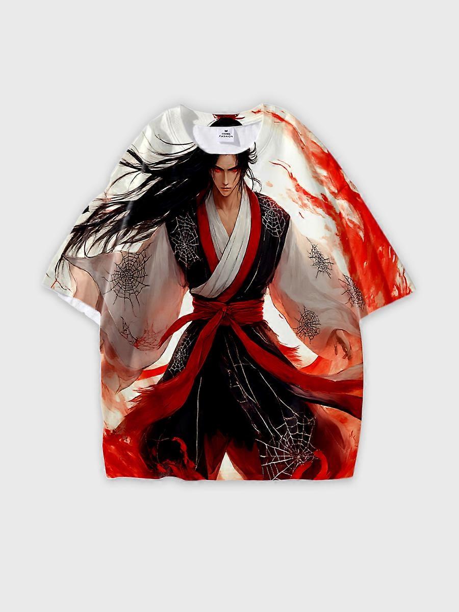 T-shirt round neck book Characters Pattern loose short sleeve P1190