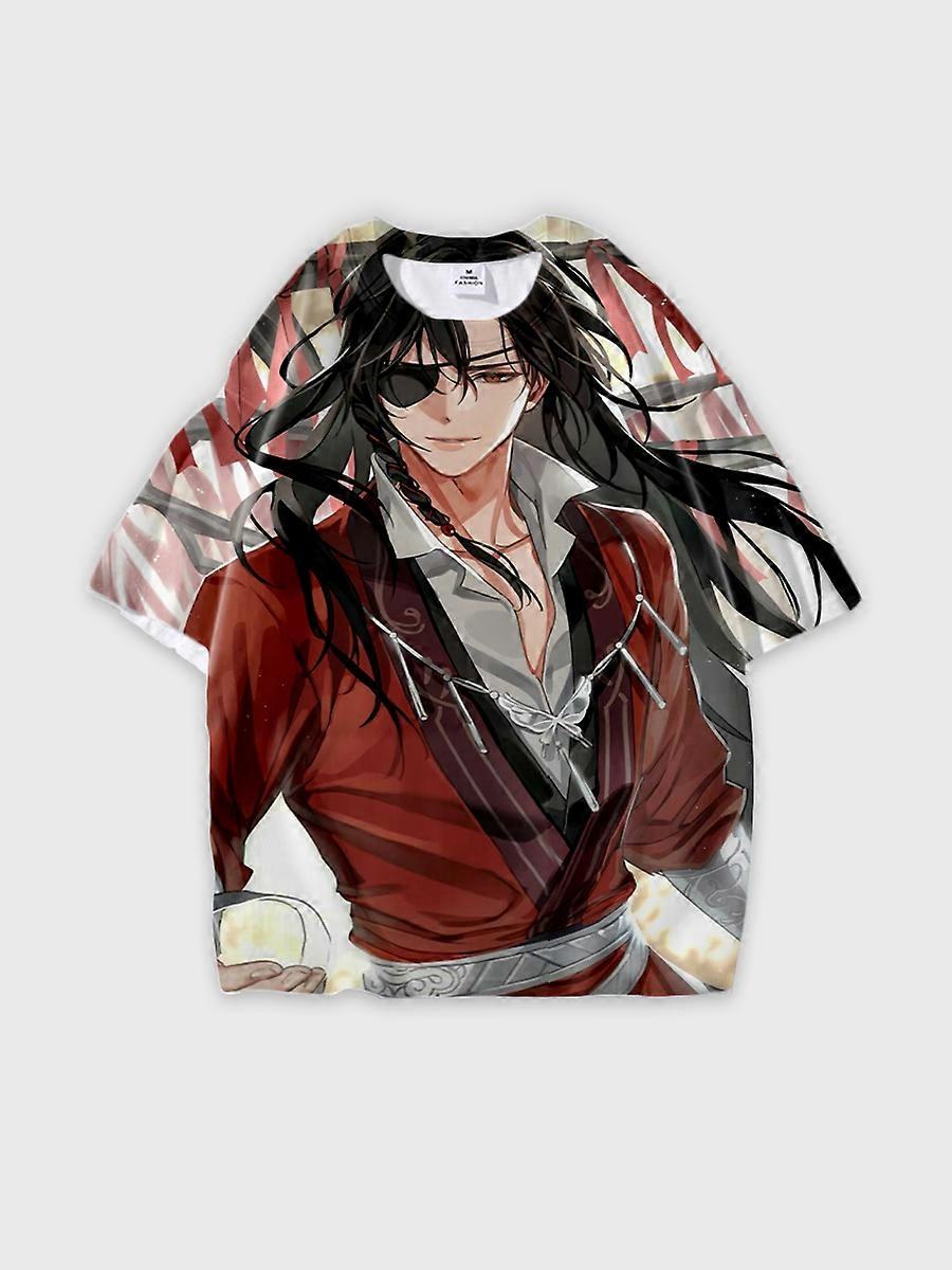 T-shirt round neck Role Pattern loose short sleeve E674