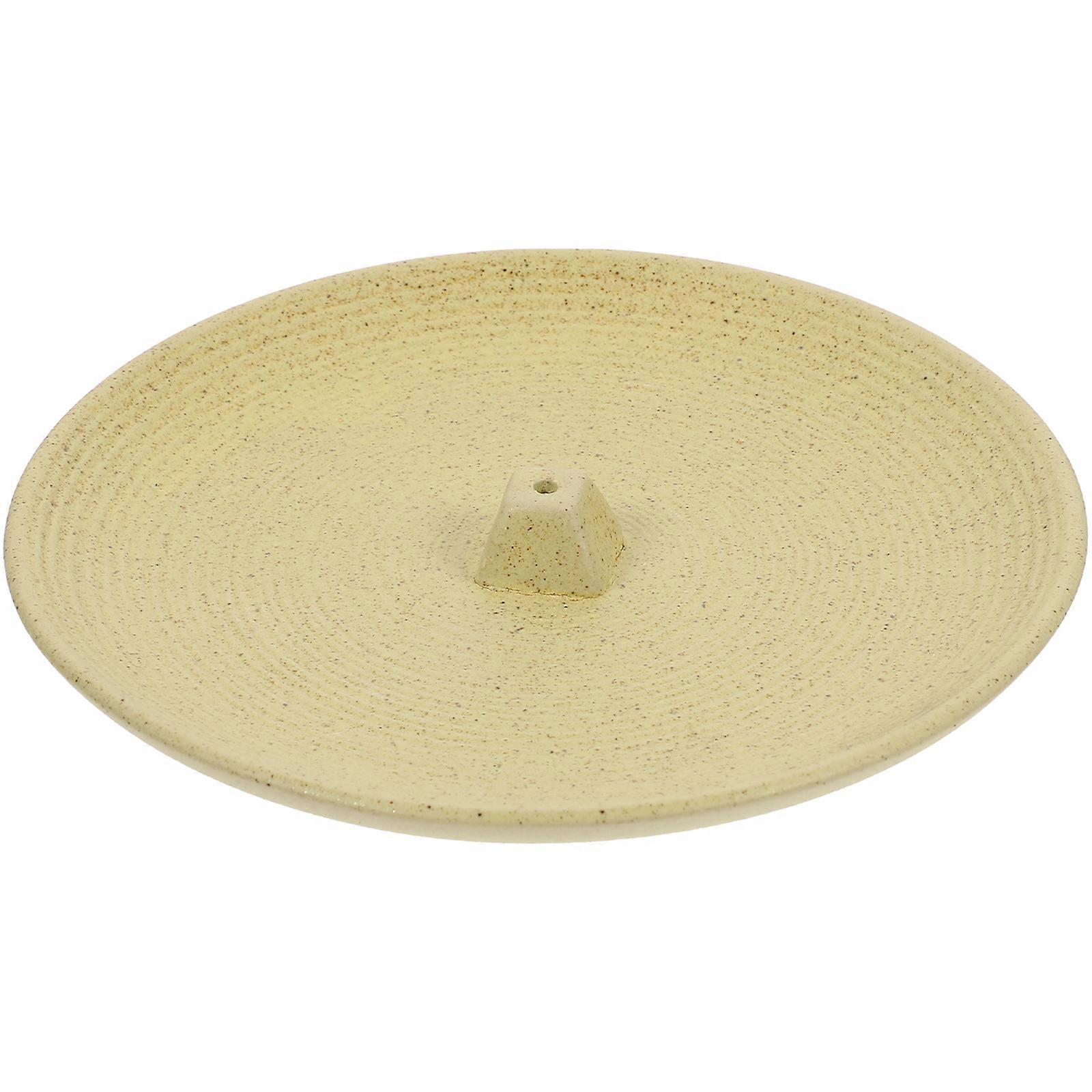 Ceramic Incense Stick Tray Simple Elegant Round Storage Holder 1Pcs