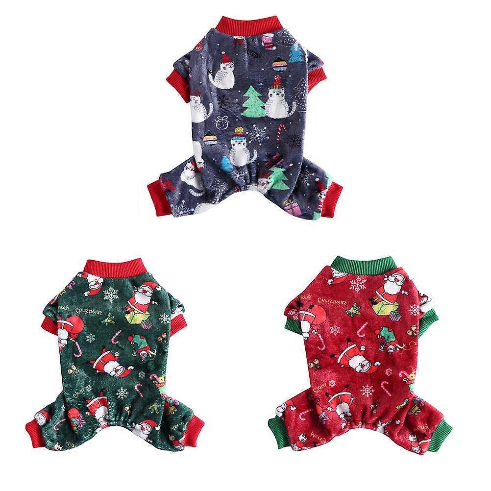 Dog Pajamas 3Pcs Comfortable Pet Clothes For Lovely Puppies Indoor Use Assorted Color Skin-Friendly Design