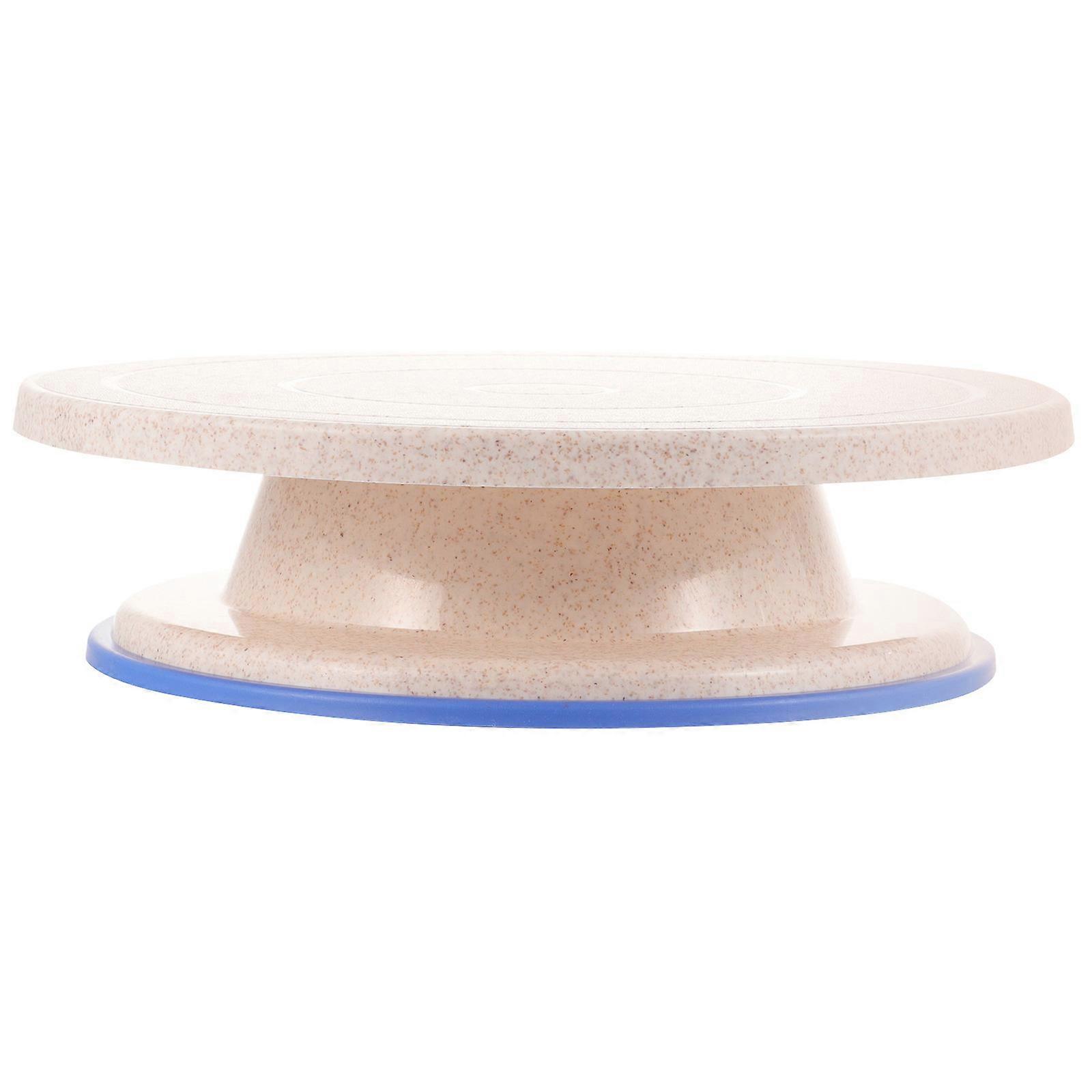 Beige Cake Decorating Turntable with Stable Base for Baking and Easy Storage 7.5 Inches