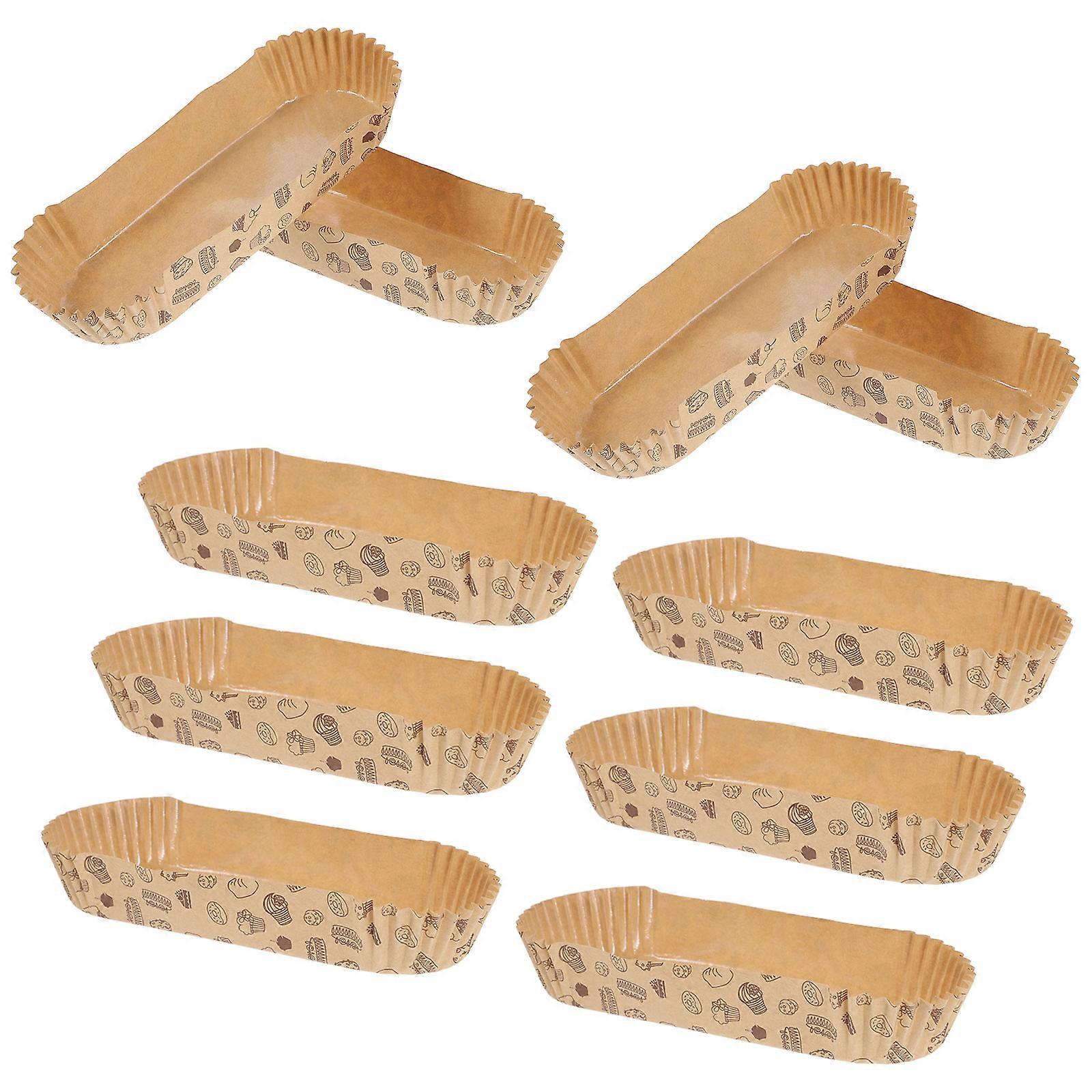 ورق كب كيك الخبز عموم غير لزجة يمكن التخلص منها للشواء الصيفي والمآدب الخبازين المهنية 14x5 سم 100 قطعة