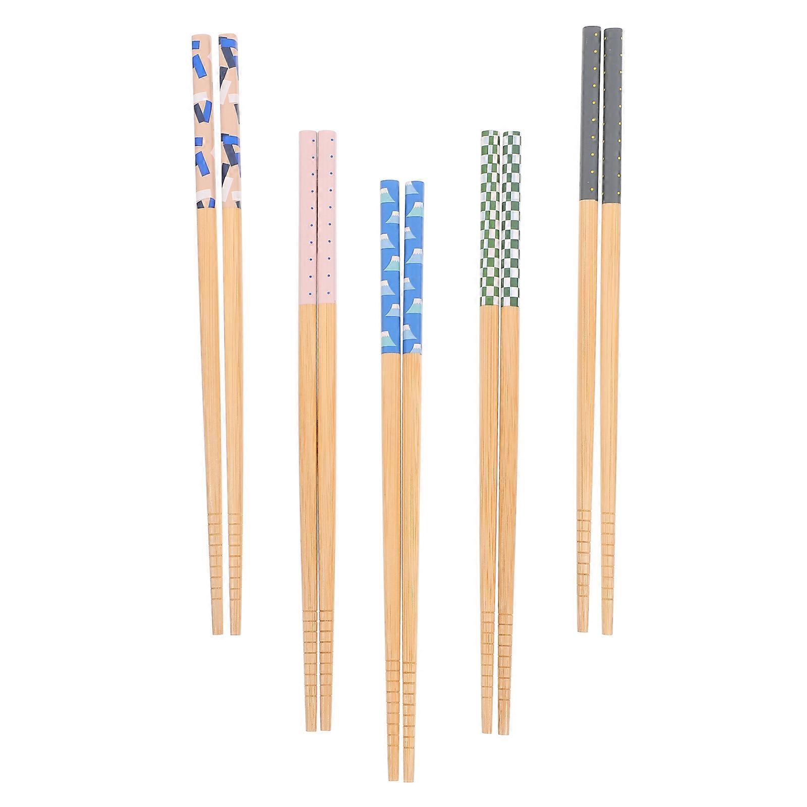 Reusable Dinner Chopsticks Adults Home Use 22.50x0.70x0.70 Cm Easy to Clean 5 Pairs
