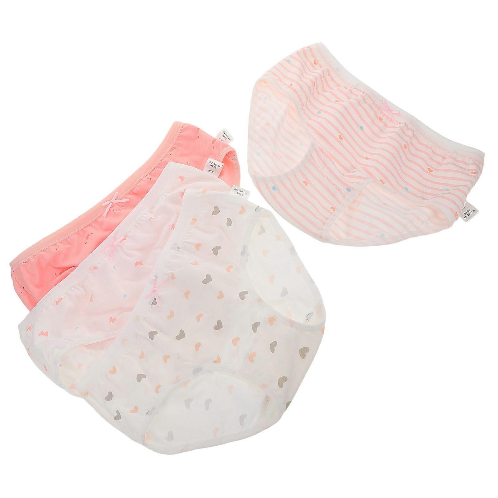 4pcs Little Cotton Briefs Soft Breathable Underwear Cute Patterns Fitted Ergonomic Design Daily Wear Comfortable Activities