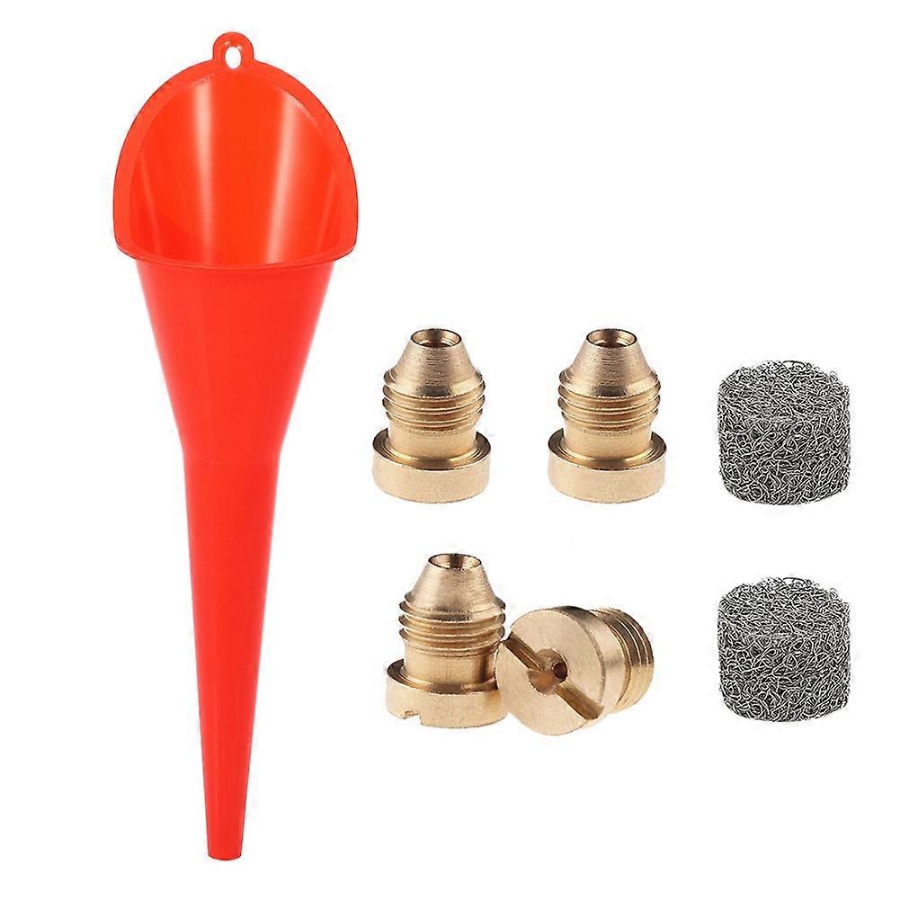 Multi-Function Car Fueling Funnel Red with Foam Cannon Orifice Tips Nozzle with Mesh Filter