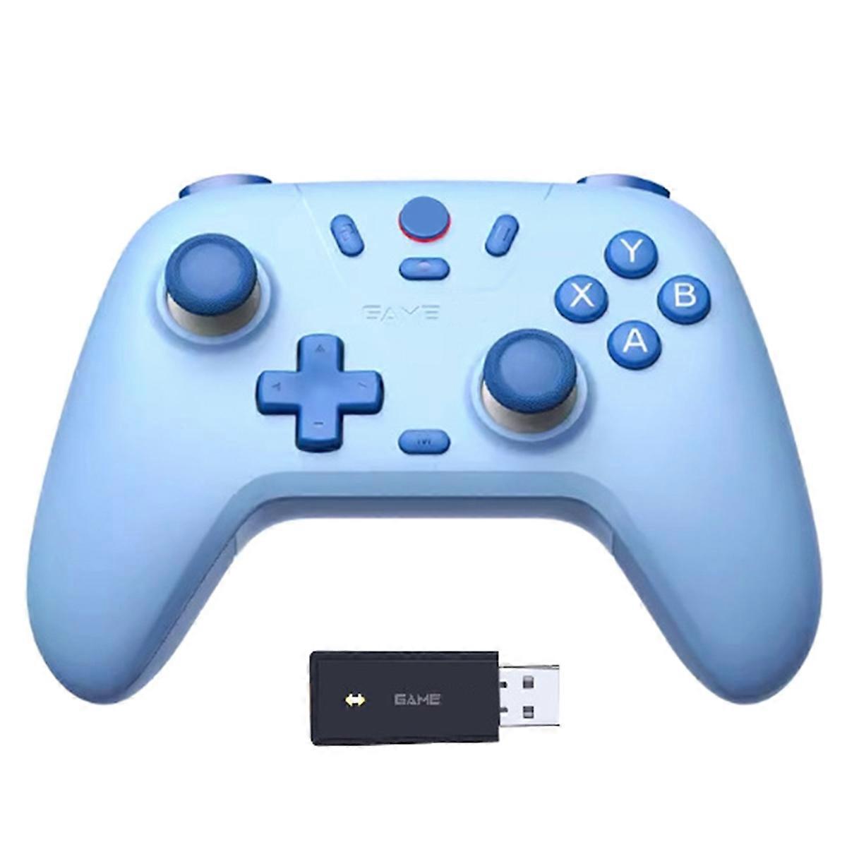 T4 Lite Wireless Controller Gamepad with Hall Effect Sensor for IOS Android PC W/ Receiver Blue