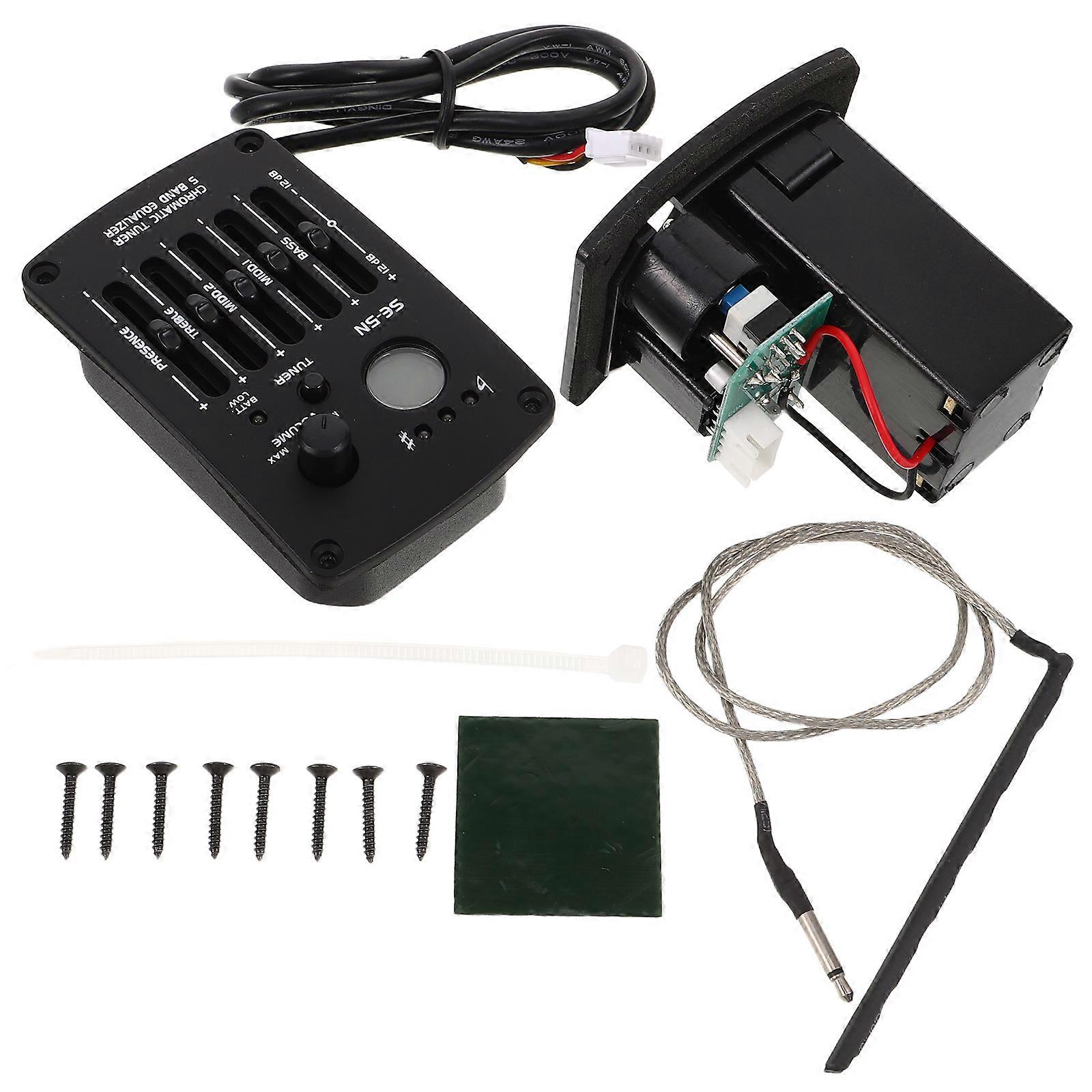 Acoustic Guitar Pickup with Band Equalizer, Durable Construction for Precision Sound Control and Quick Tuning for Practice and Performance