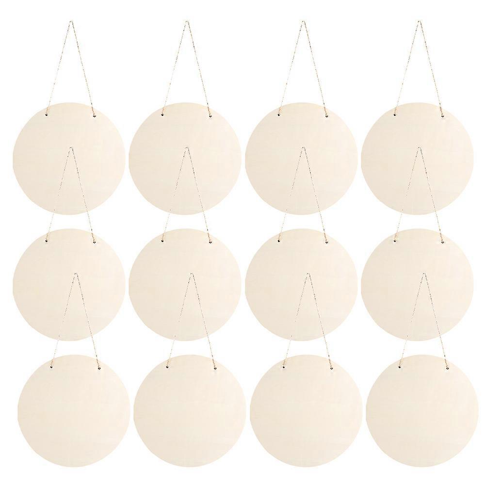 12pcs Unfinished Wood Sign Circles for Crafts, Blank Round Hanging Wooden Plaques for DIY Painting, Creative Art, Home & Store Decoration