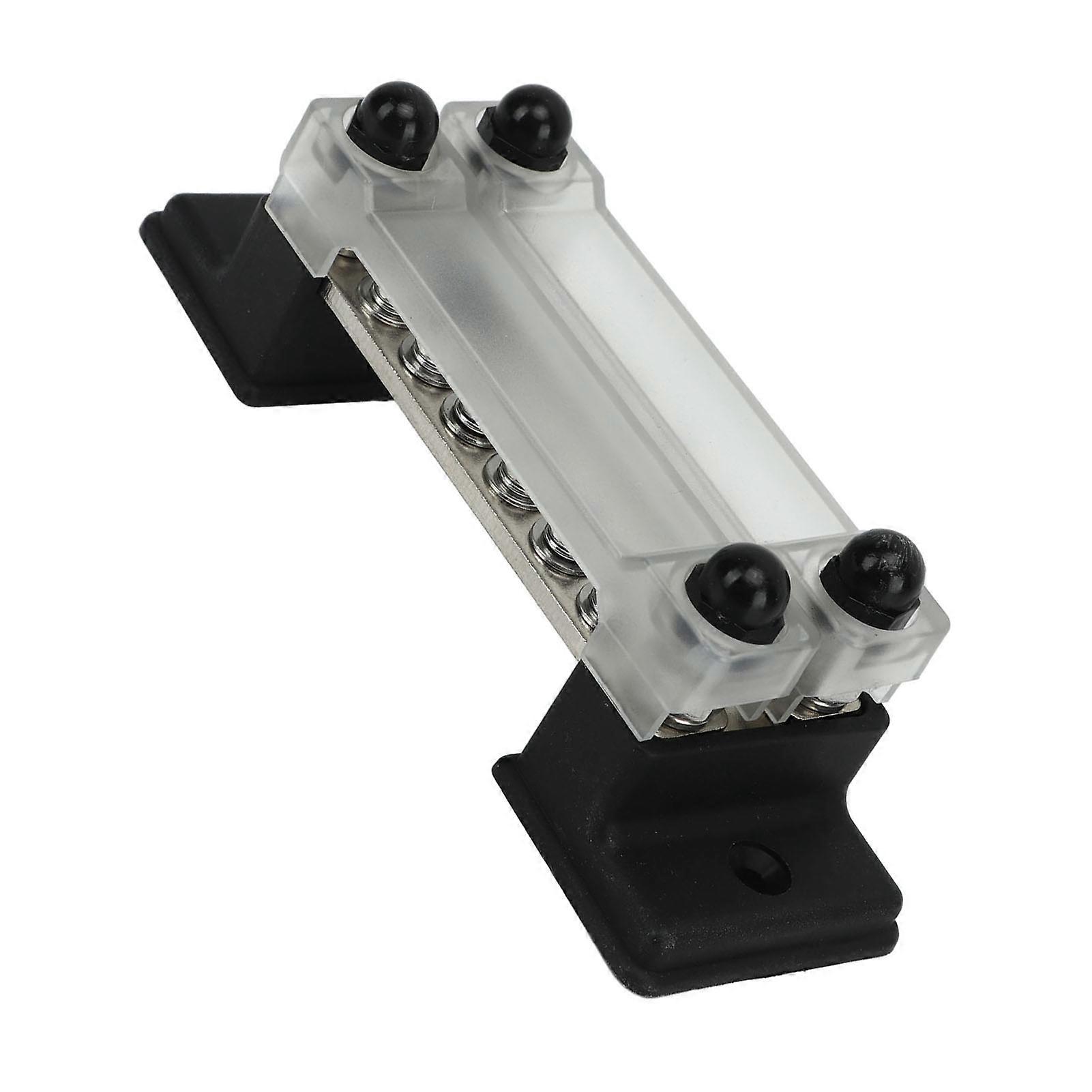 DC 12‑48V AC 110‑300v Power Distribution Block Dual Row Bus Bar Barrier Strip with 16 Terminal for Cars Trucks RVs Ships Marine 