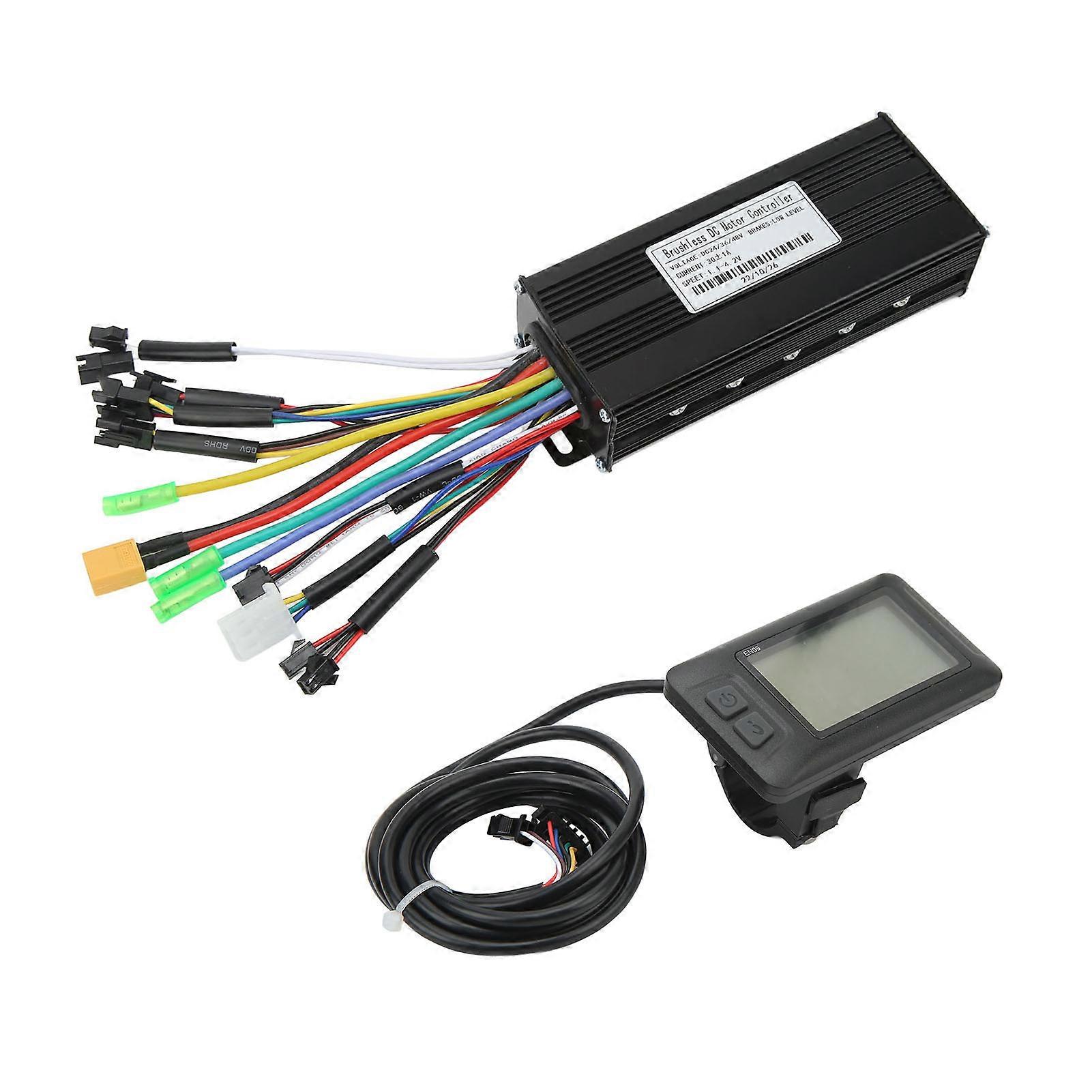 Electric Bike 30A 24V 36V 48V 3 Modes Controller EN05 Panel with Front Tail Lamp Thumb Throttle for 750W‑1000W Motor 