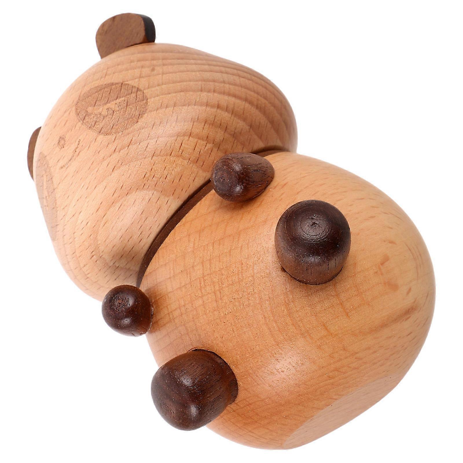 Decorative Toothpick Holder With Panda Shape For Kitchen Table Decoration And Storage Light Brown 1Pcs