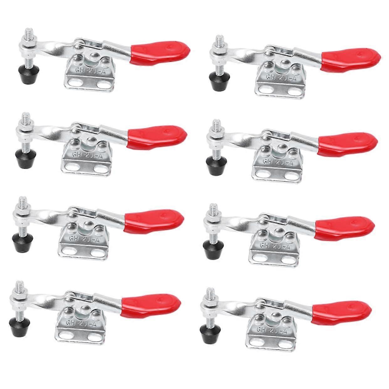 8 Pieces Quick Fastening Tool PullAction Clamp Toggle Clamp Fastening Clamp QuickRelease Toggle Clamp Knee Lever Clamp Woodworking Iron Silver