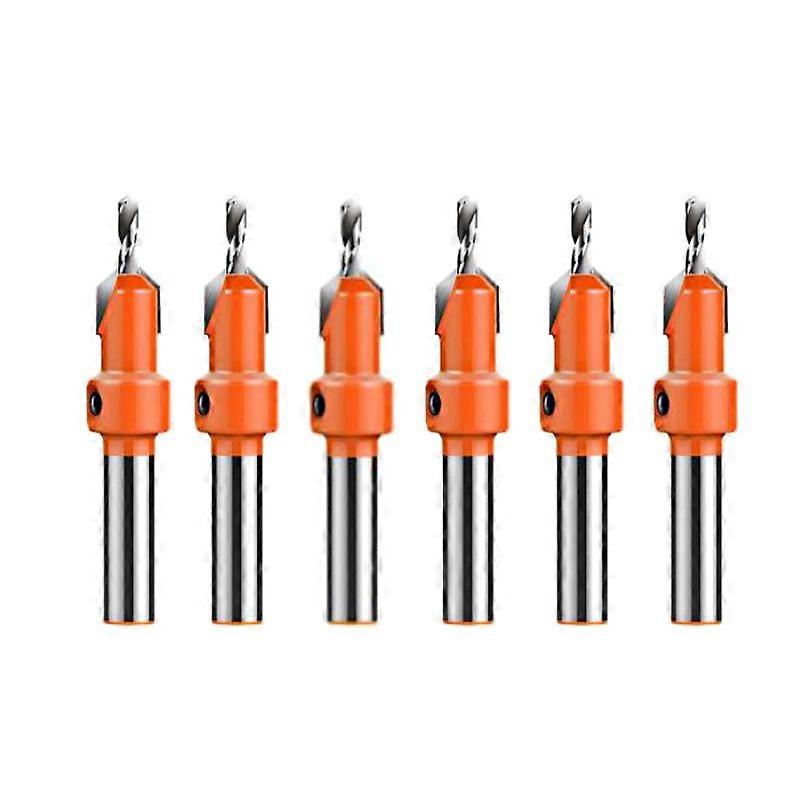 6Pcs Woodworking Cavity Drill Bit Set 8/10mm Round Alloy Shank Bit for Woodworking Milling Cutter Making 2.8-3.2mm Screw Hole