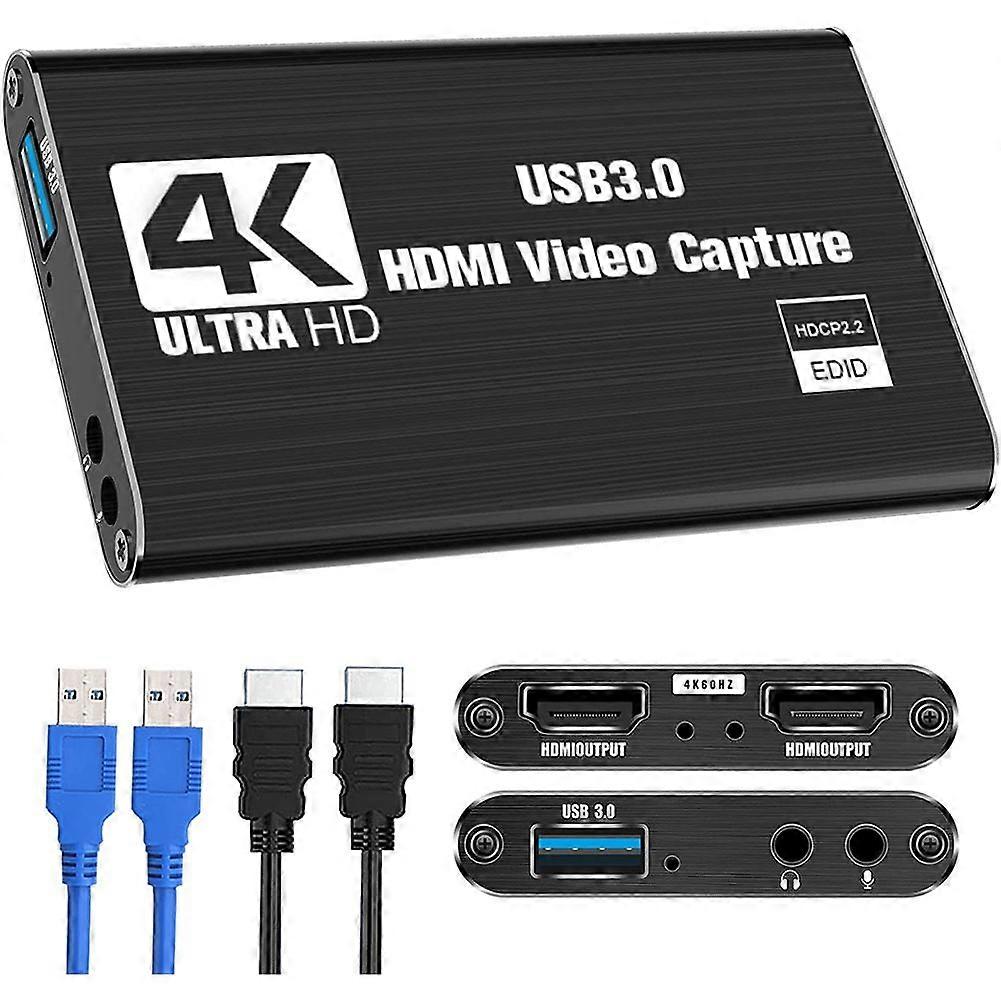 Video Capture Card, Switch Capture Card for Switch, 4K 1080P 60FPS for Streaming Video Recording for /DSLR/Camera