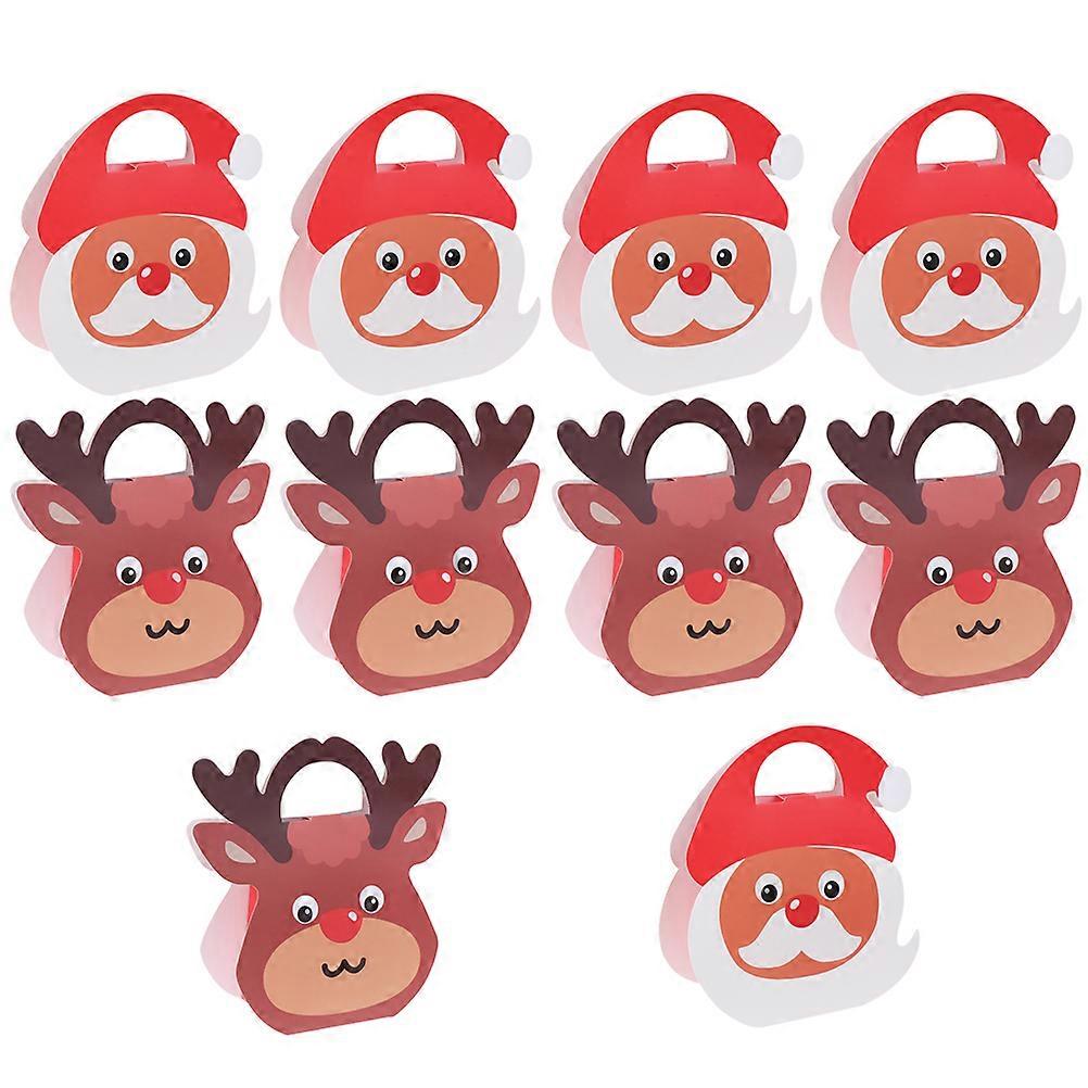 10Pcs Xmas Gift Packaging Boxes Rectangular Design For Family Gatherings And Kids Party Supplies