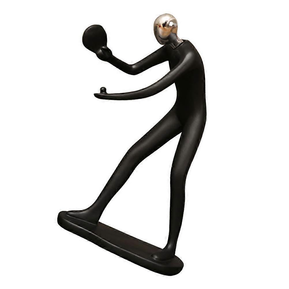 Modern Abstract Resin Tabletop Tennis Player Statue   Unique Handmade Sports Decor for Home, Desk, or Shelf Display