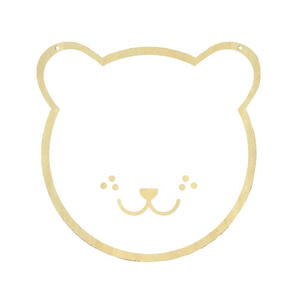 Acrylic Wall Mirror with Wooden Frame for Safe Hanging and Easy Removal in Bear Shape