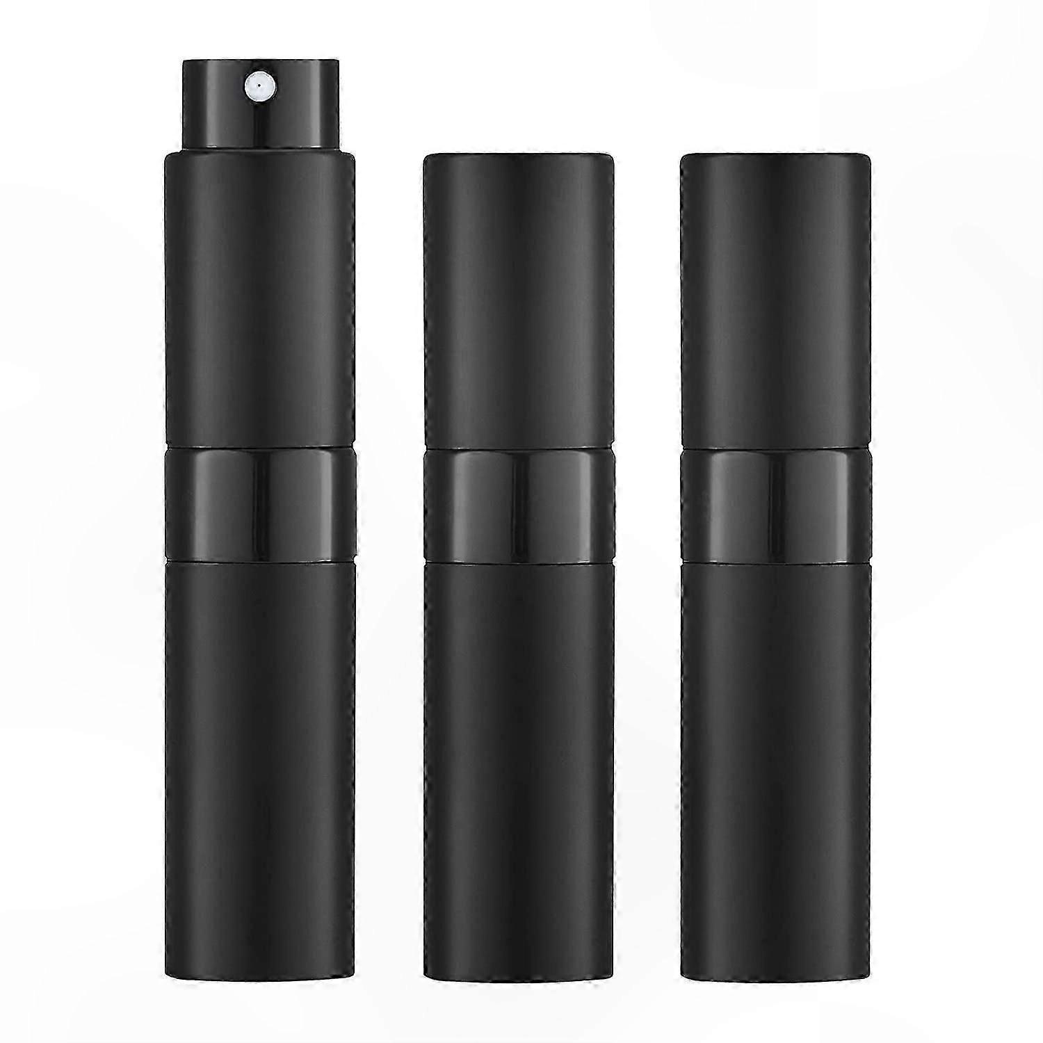 Portable Travel Spray Bottles, 8ML Empty Perfume Dispenser, Refillable Cologne Sprayer (3 Pack, Black)