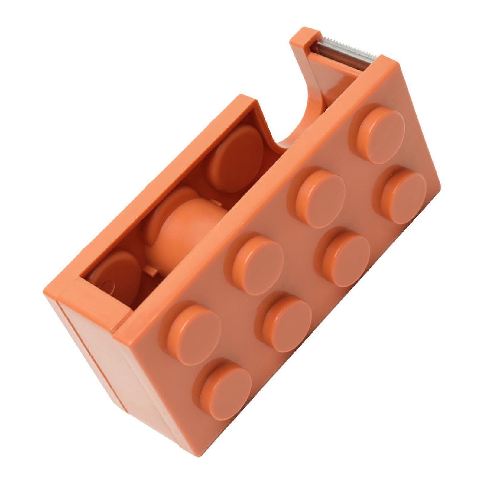 Mini Tape Dispenser In Building-Block Shape, Easy-Cut Desk Holder For School Office And Study Room, Model RWDAPBT5N1-13