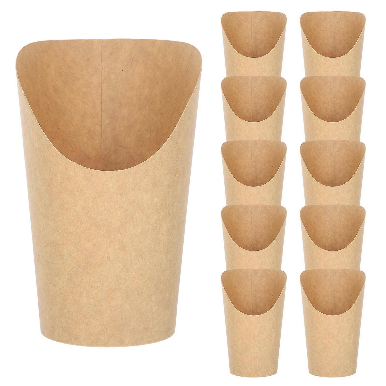 100pcs Snack Containers, French Fries Cups, Paper Holders for Skewers, Ice Cream & More – Elegant Design for Enhanced Dining Experience