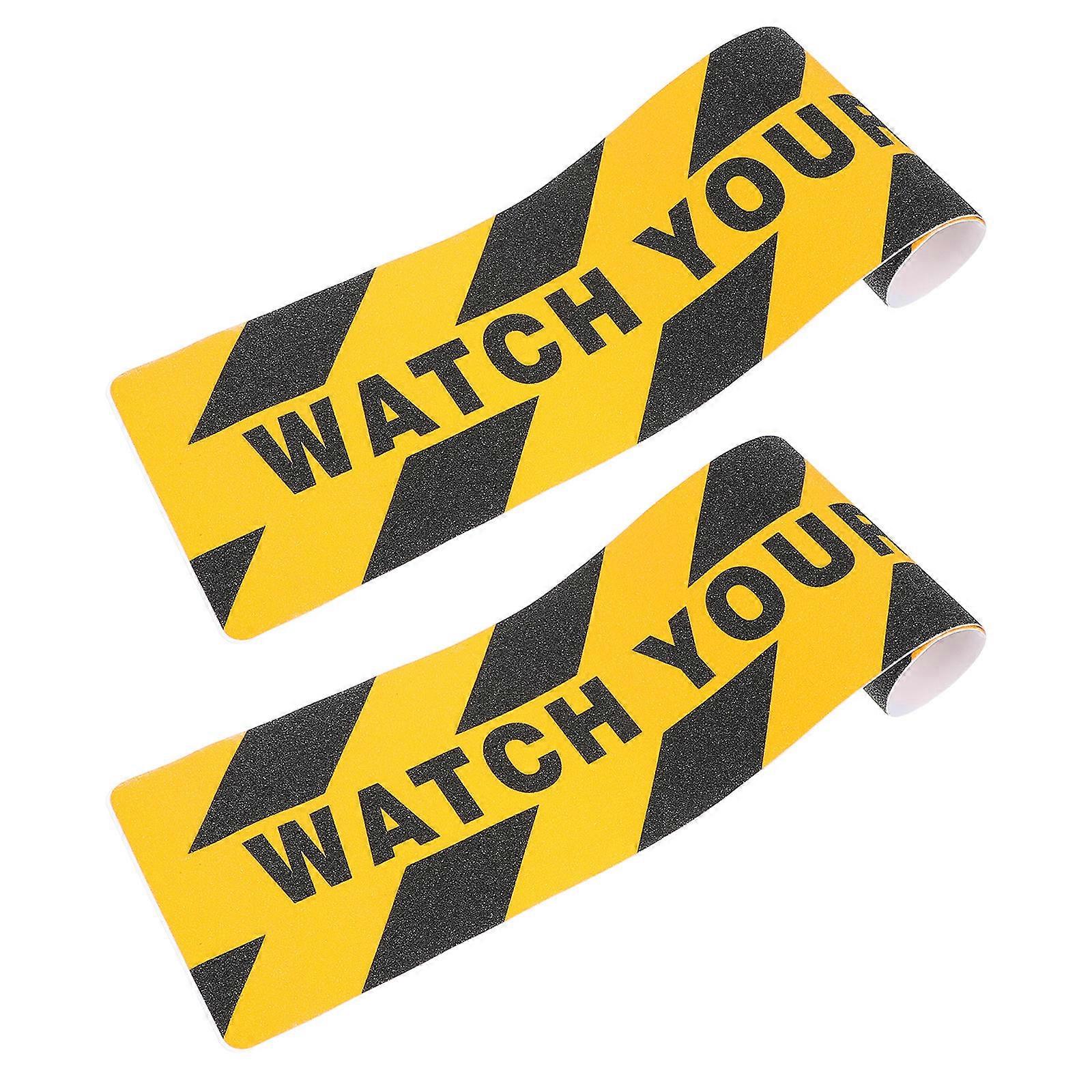 Watch Your Step Floor Warning Sticker for Decoration 2Pcs