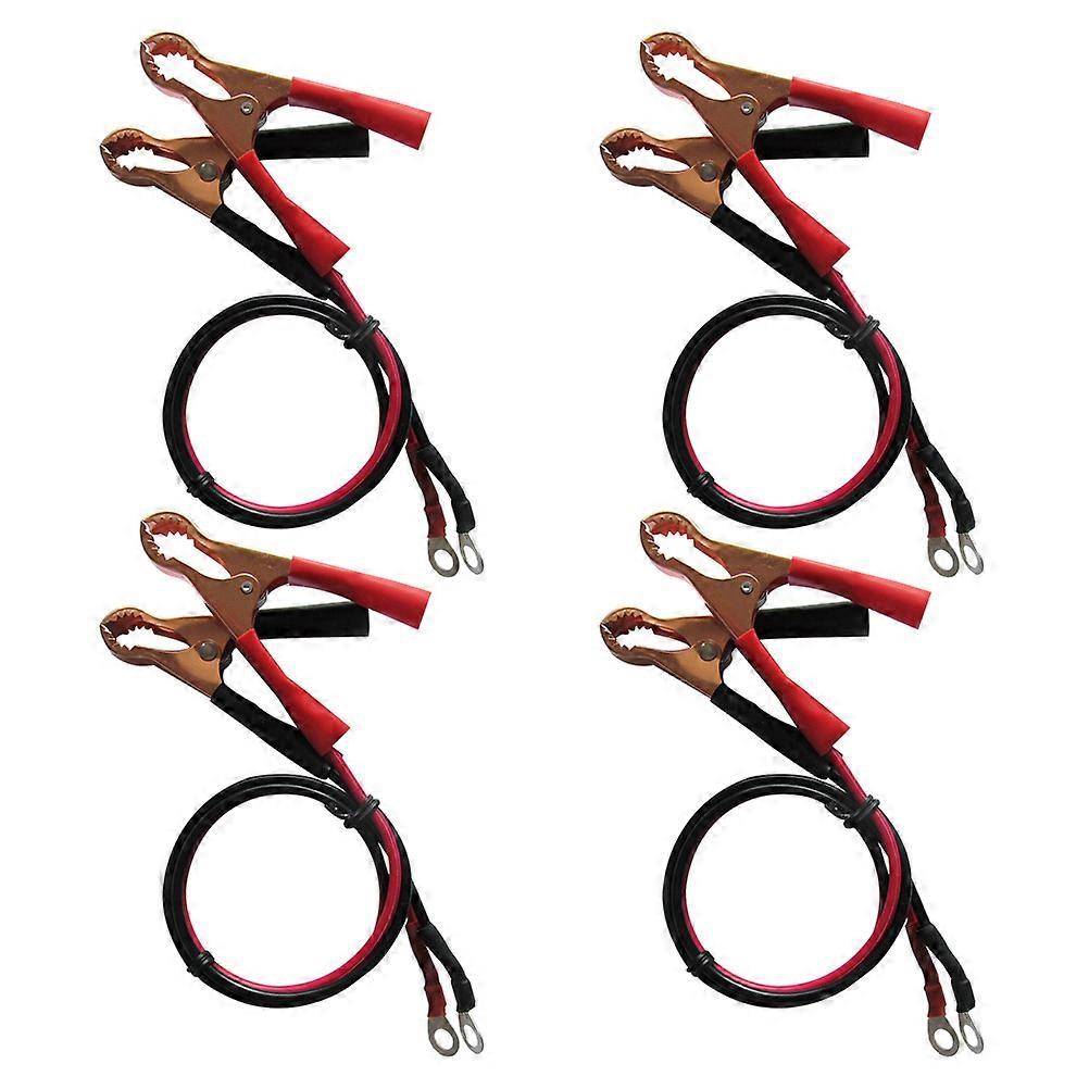 4 Pairs Automotive Inverter Power Cord Connector Nose 50a Battery Clip Single Copper Wire 0 25m Length