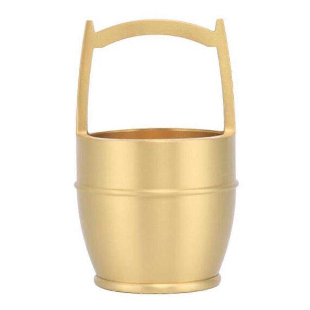 1pc Brass Mini Bucket Ornament for Party Decor and Scene Layout Decoration