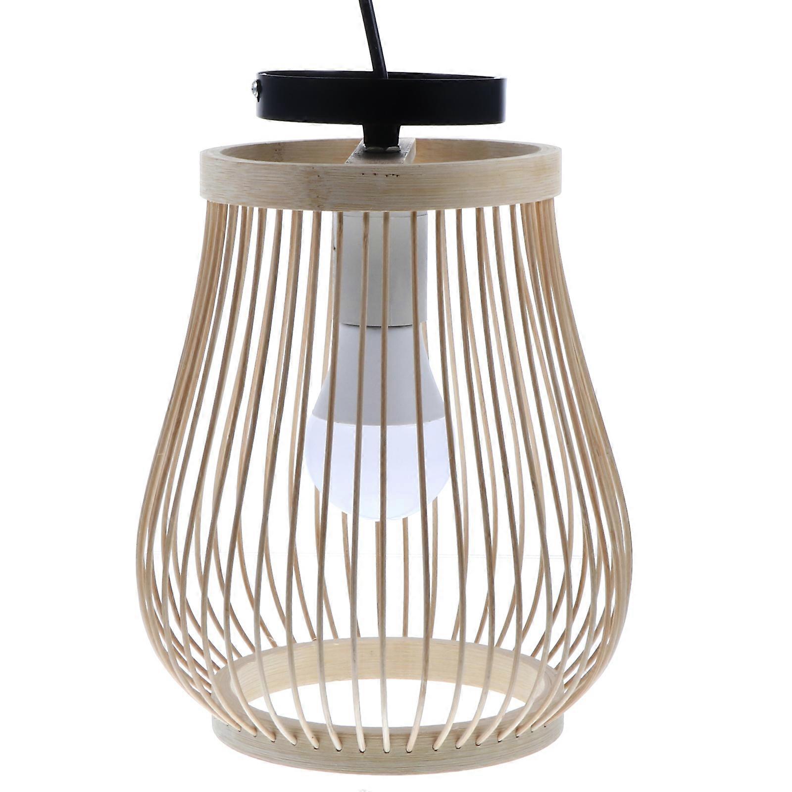 Bamboo Chandelier Woven Pendant Lamp for Home Use Synthetic Material Assorted Color 12.5x39.5 Inches
