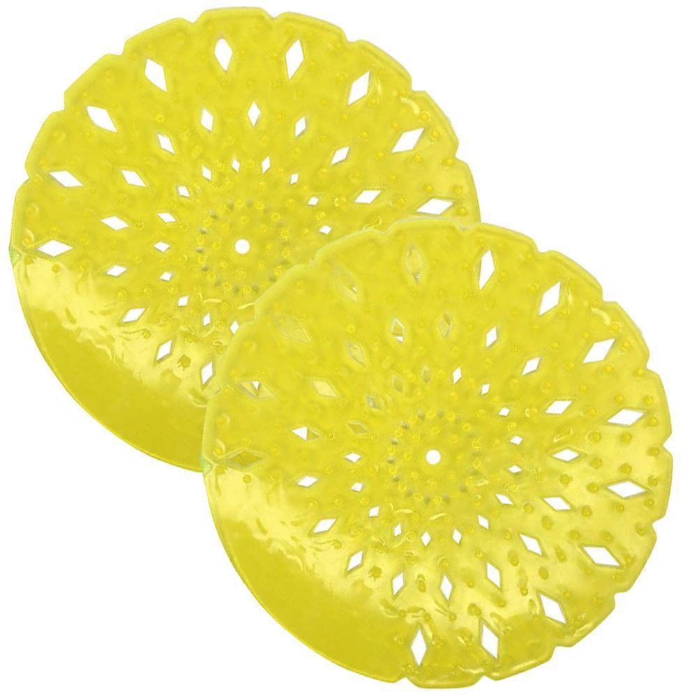 Urinal Accessories 2Pcs Urinal Screen Pads For Restrooms Yellow Deodorizer With Revolutionary Technology