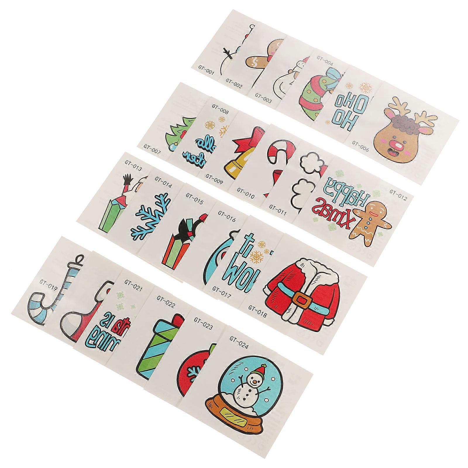 Assorted Color Luminous Face Decals For Boys Square Shape 24 Sheets Christmas Festival Decorations