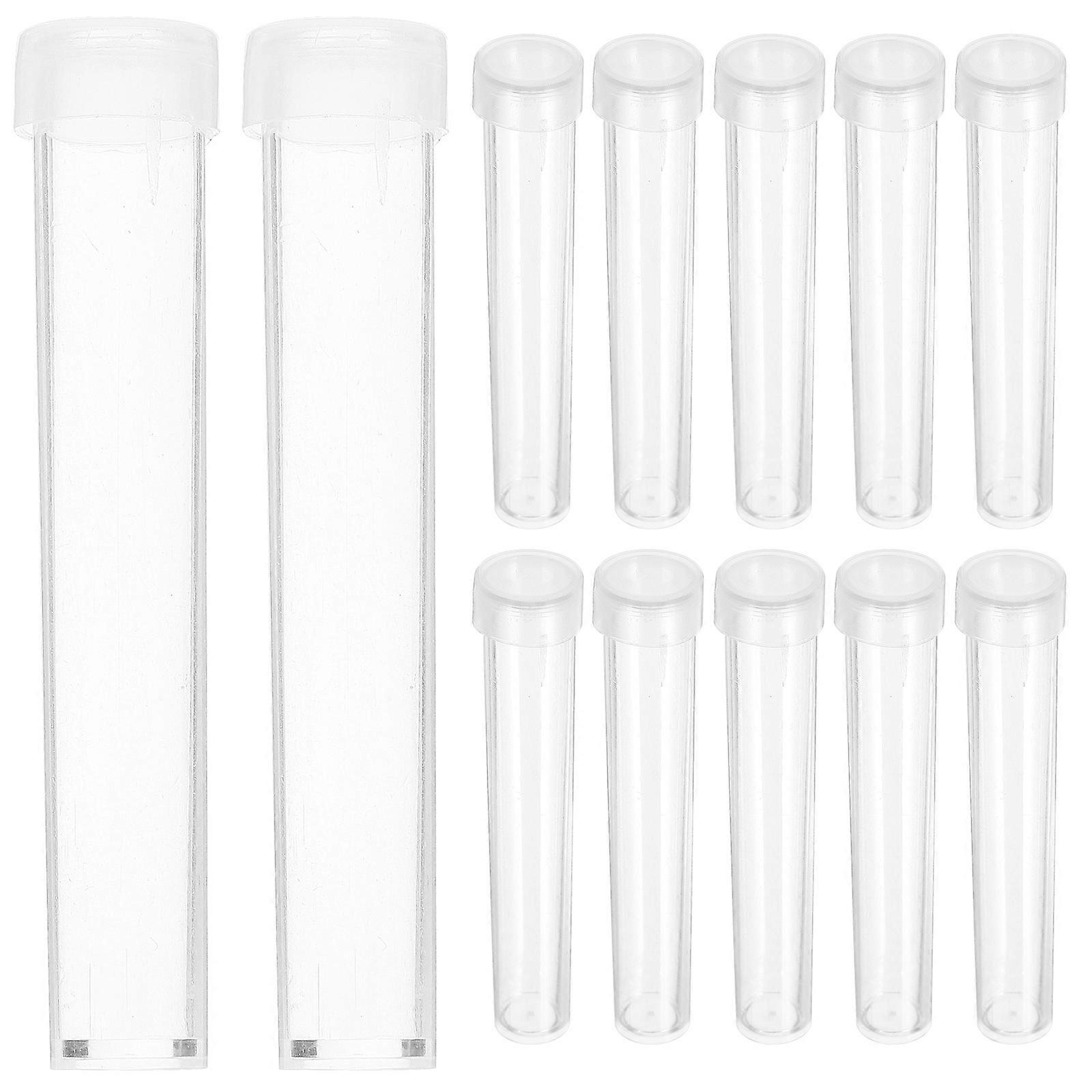 25pcs Clear Plastic Test Tubes with Lids – Leak Proof Sturdy Design for Laboratory Experiments and Home Projects