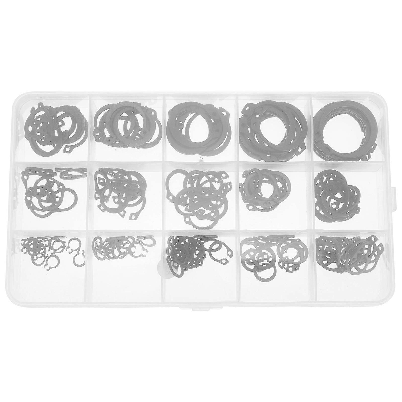 175pcs External Circlip Snap Retaining Clip Ring Assortment Set with Lug Gaskets