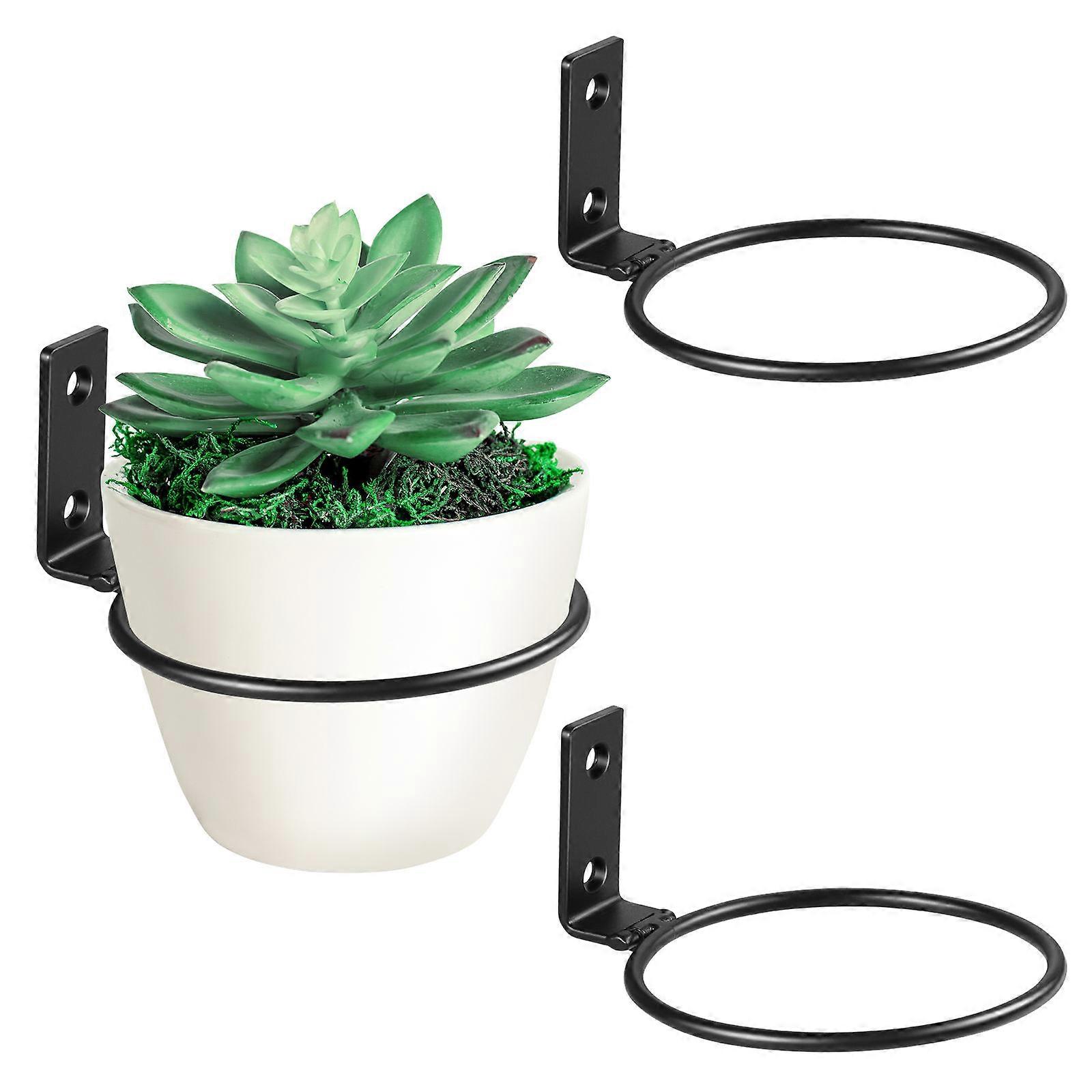 Flower Pot Holder for Hanging Wall Mounted Planter Bracket 3Pcs Black