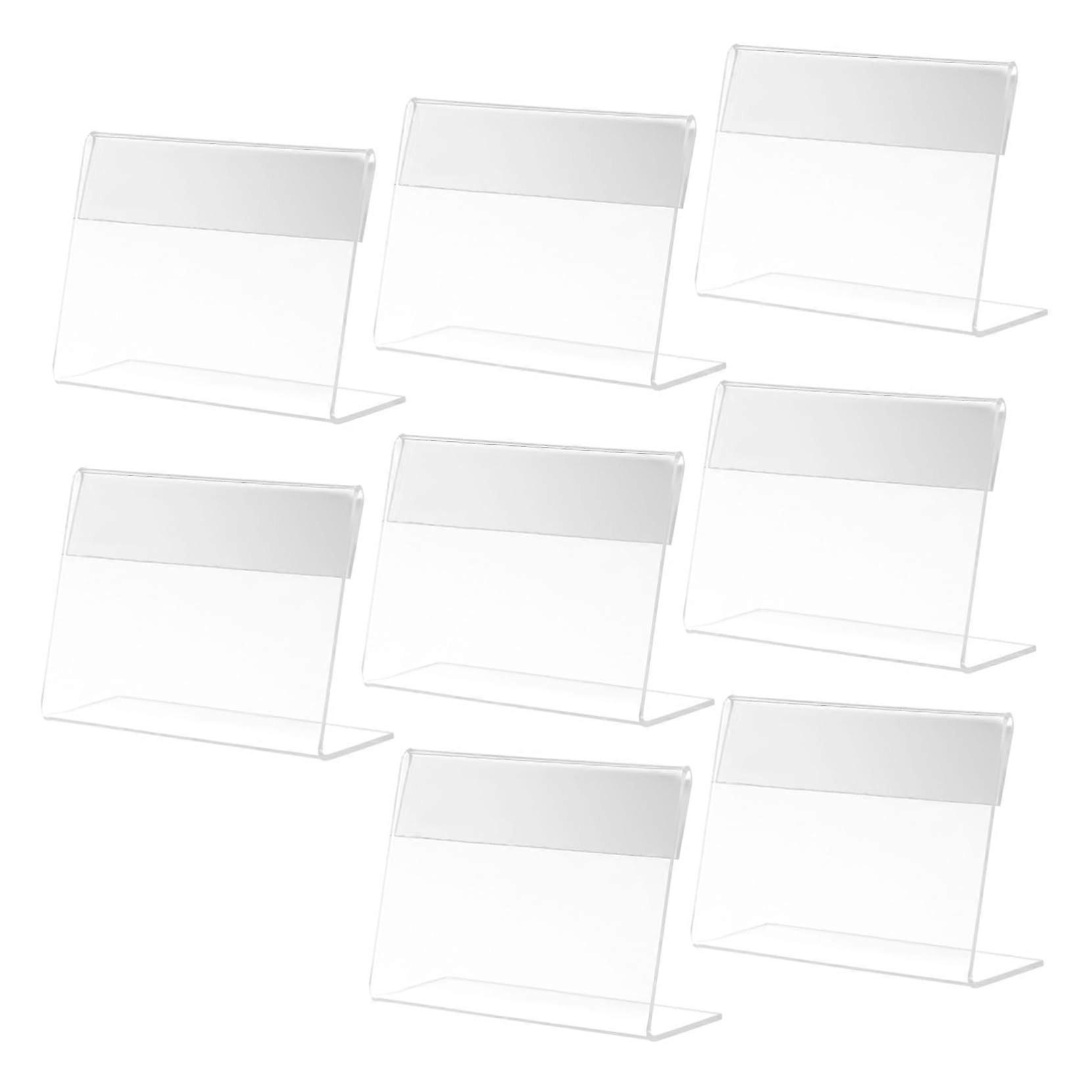 Acrylic Price Tag Holder 8-Pack - Transparent Shaped Desktop Sign Stand For Retail Menus Exhibitions And Presentations